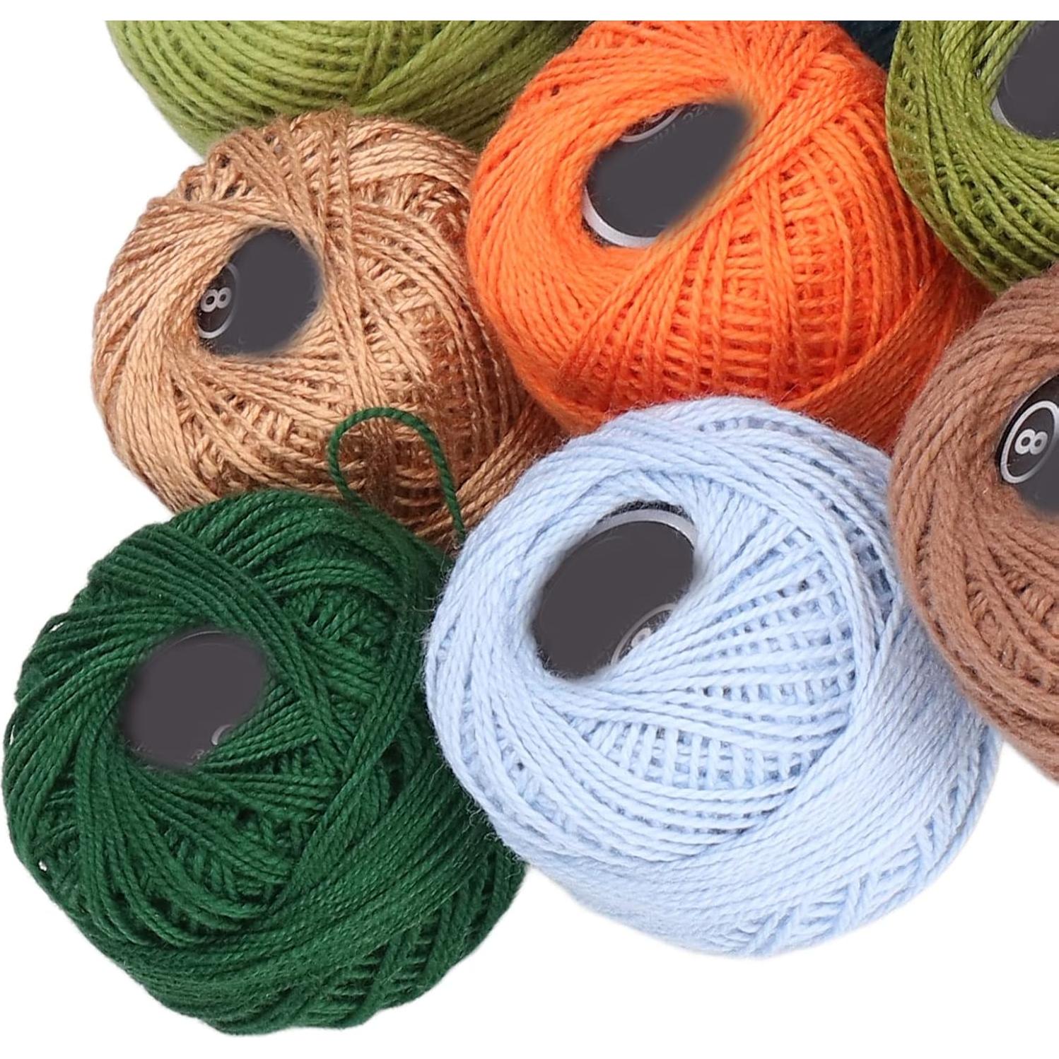 Juego de 16 Piezas de Hilo de Ganchillo GLOGLOW Algodón Colorido