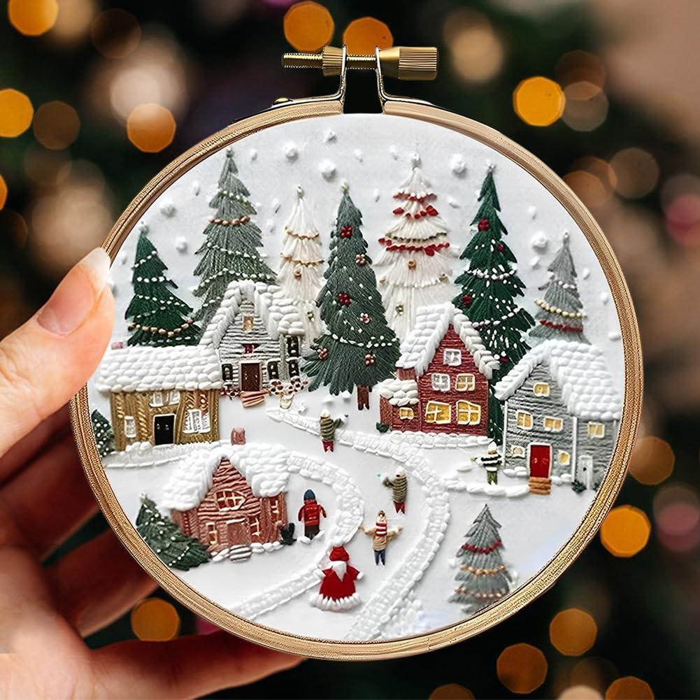 Kit de Bordado de Navidad Genérico para Principiantes - 4 Pzs