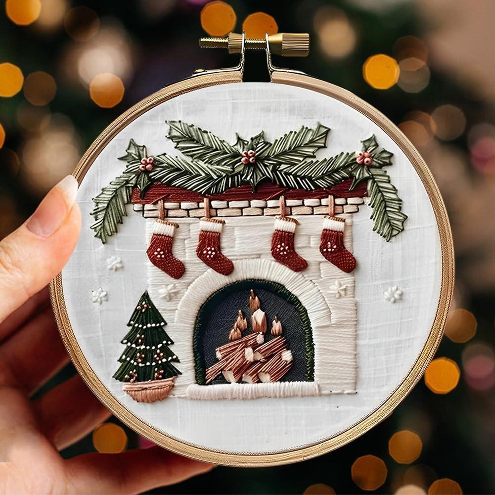 Kit de Bordado de Navidad Genérico para Principiantes - 4 Pzs