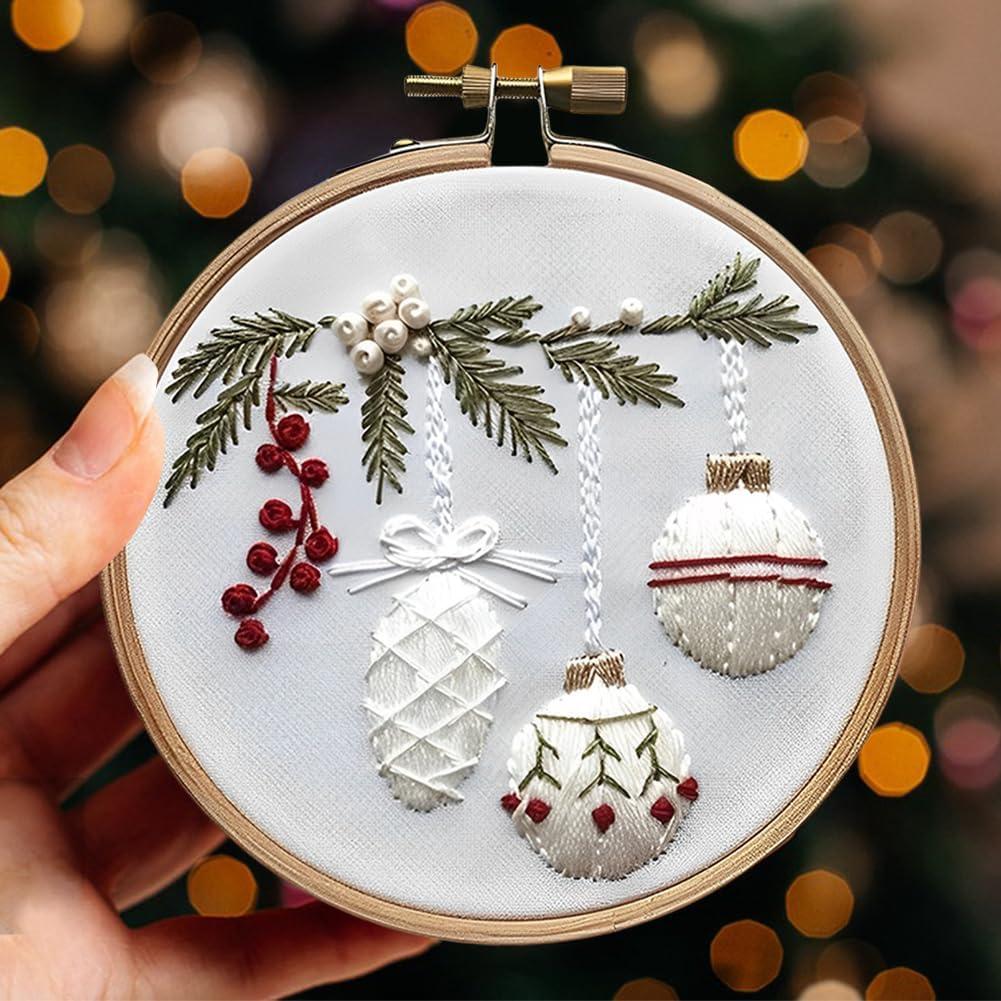 Kit de Bordado de Navidad Genérico para Principiantes - 4 Pzs