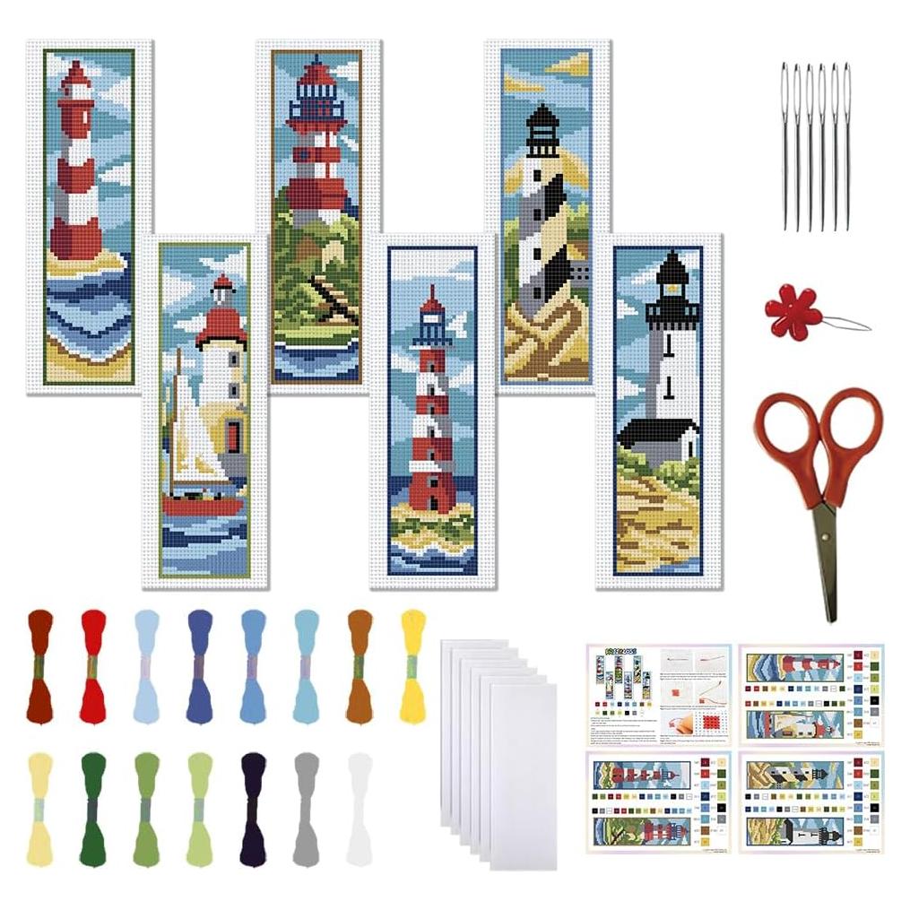 Kit de Bordado en Cruz FREEBLOSS 6 Piezas con Instrucciones