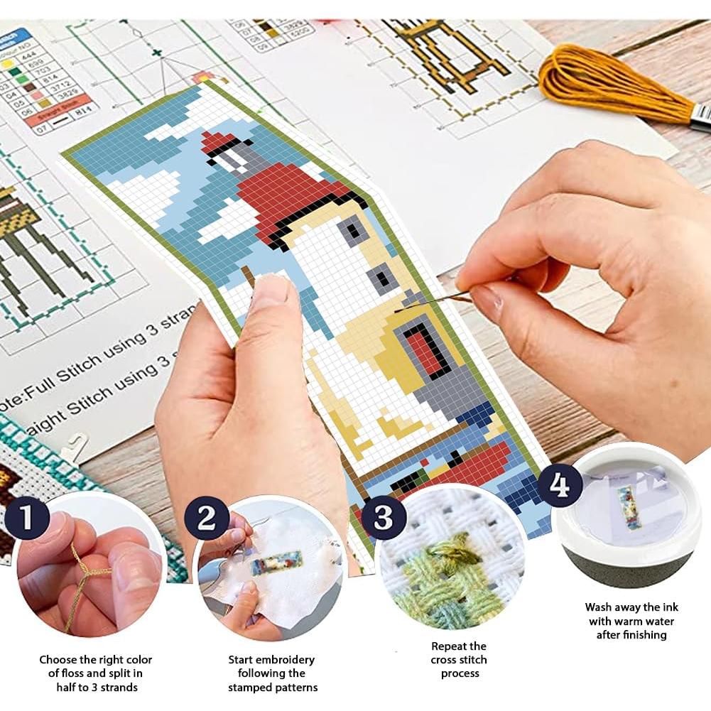 Kit de Bordado en Cruz FREEBLOSS 6 Piezas con Instrucciones