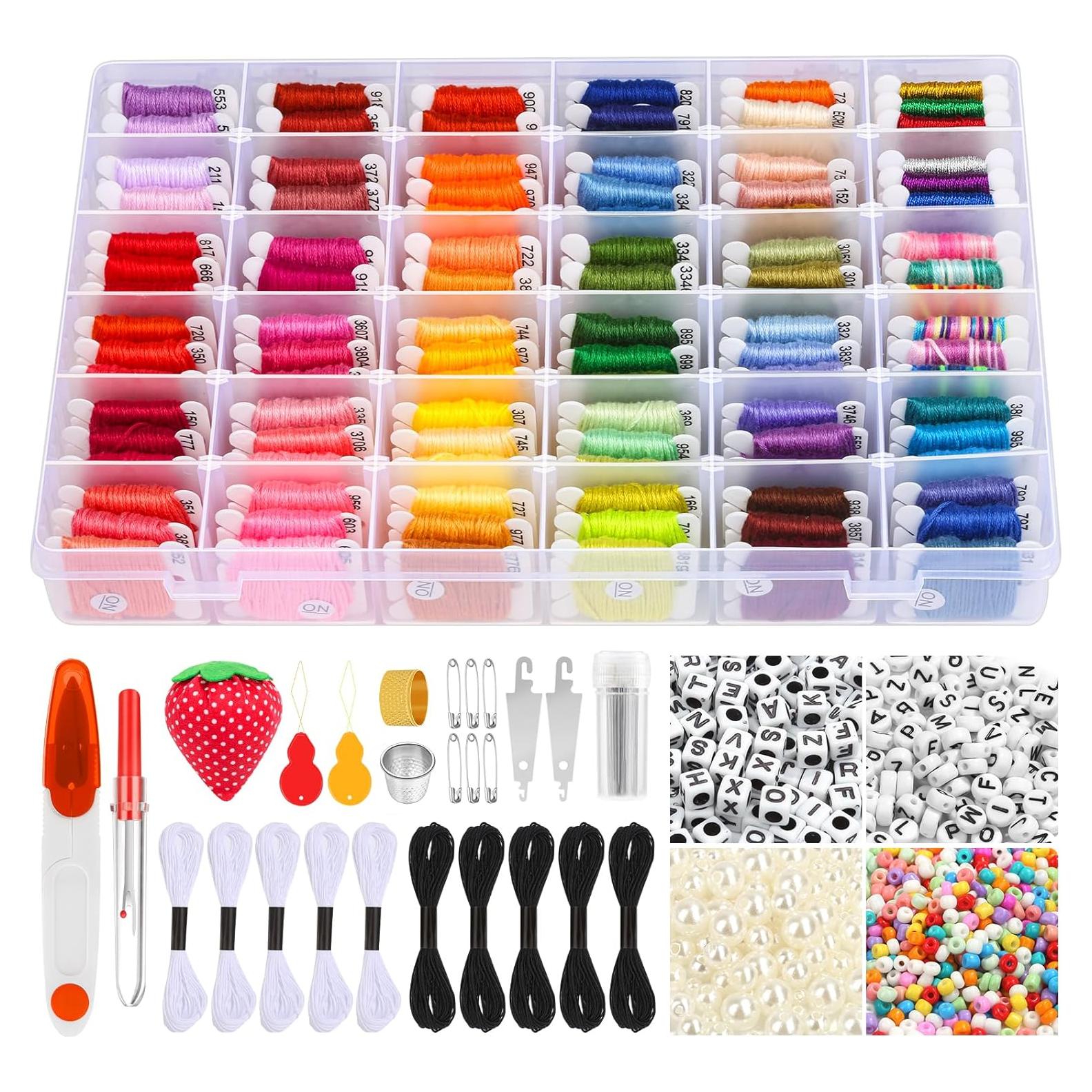 Kit de Fabricación de Pulseras PAXCOO 110 Madejas Hilo 830 Cuentas