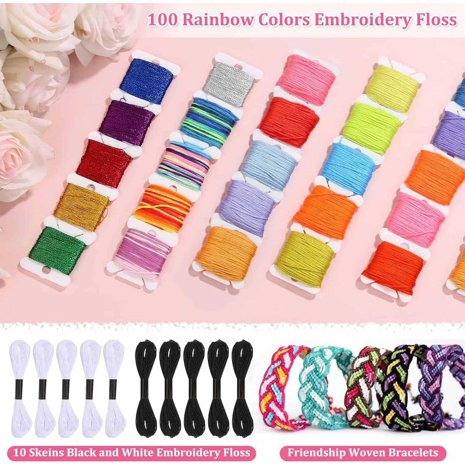 Kit de Fabricación de Pulseras PAXCOO 110 Madejas Hilo 830 Cuentas