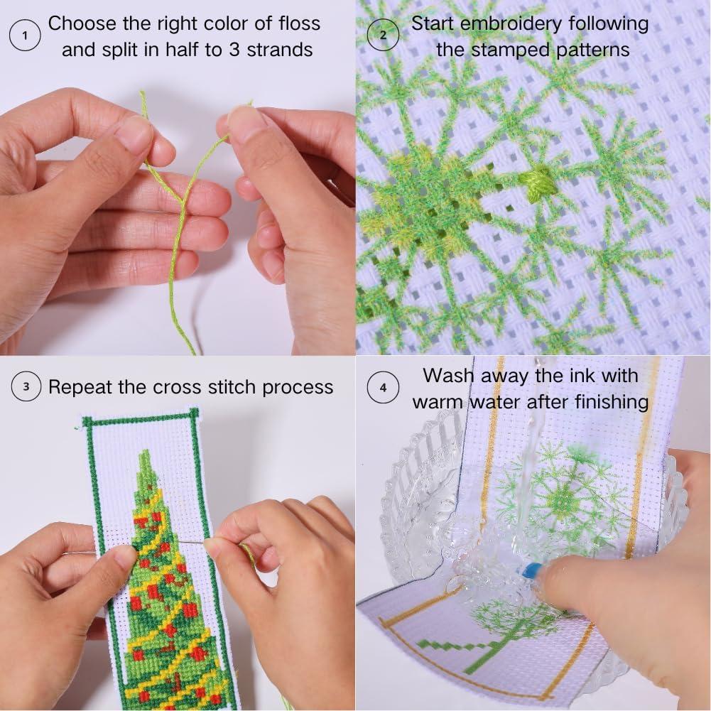 Kit de Bordado de Puntos de Cruz FREEBLOSS 30 Colores 6 Piezas