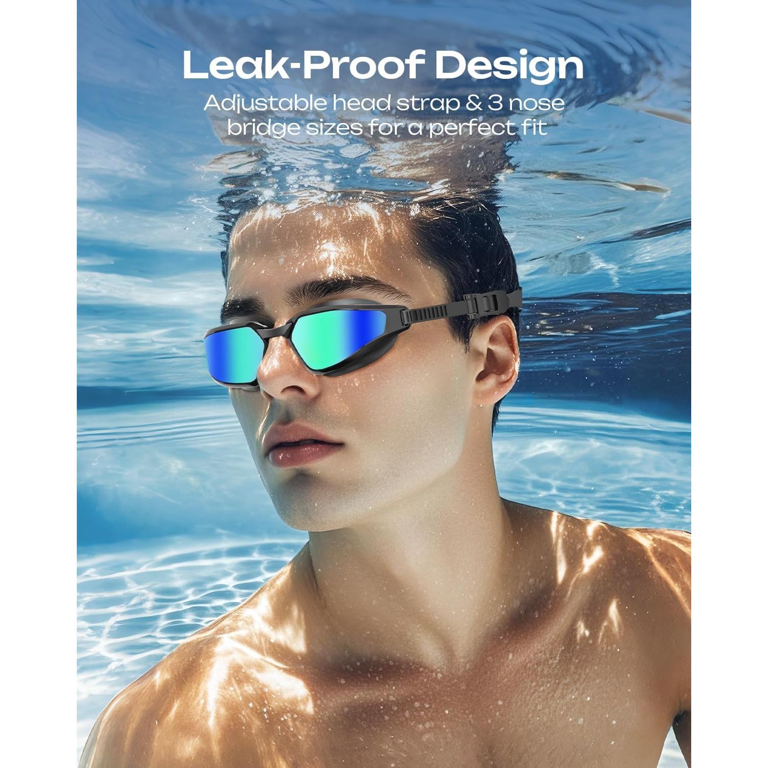 Gafas de Natación OLANRUN Unisex Antivaho UV 180° HD