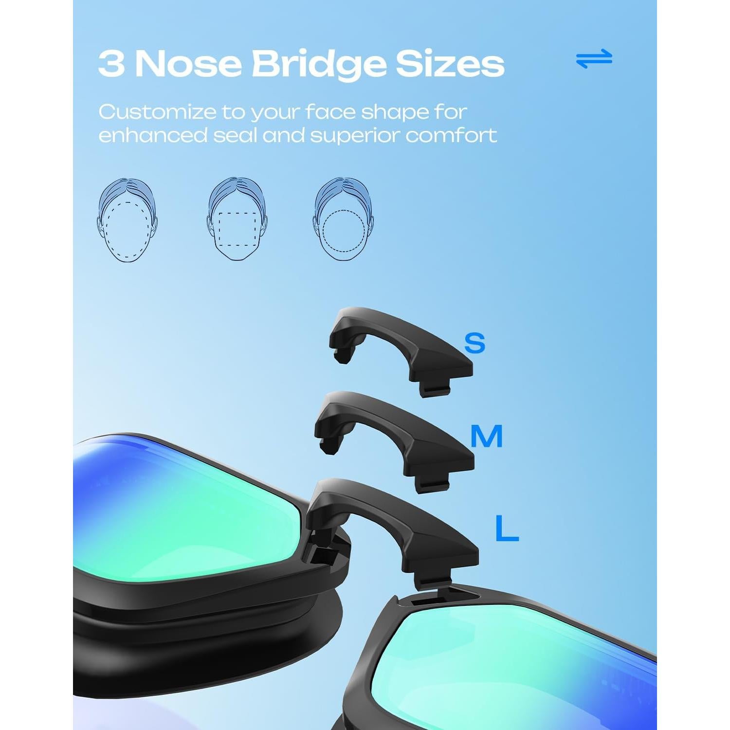 Gafas de Natación OLANRUN Unisex Antivaho UV 180° HD