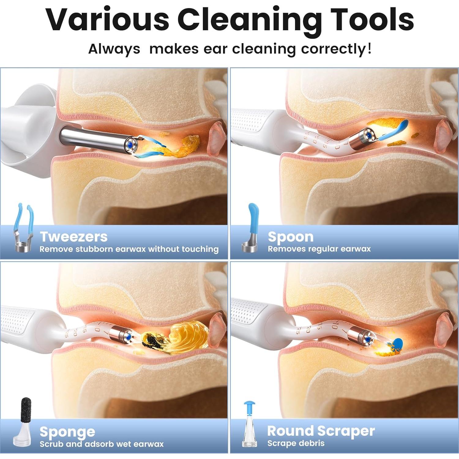 Limpiador de Cerumen Inalámbrico Heifeng R37R con Cámara 1080P
