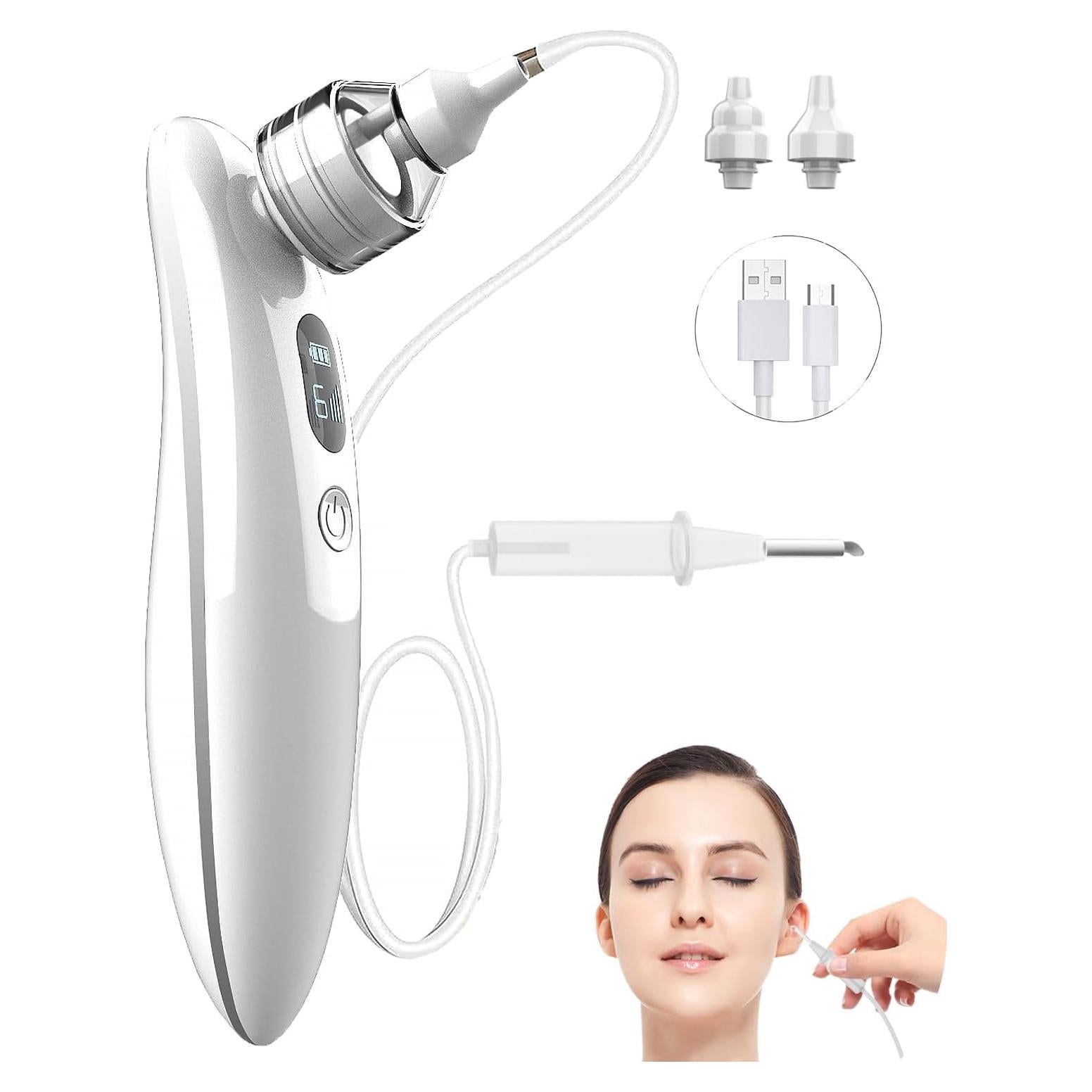 Aspirador Eléctrico de Cera de Oído Ear on-1, 6 Niveles, USB