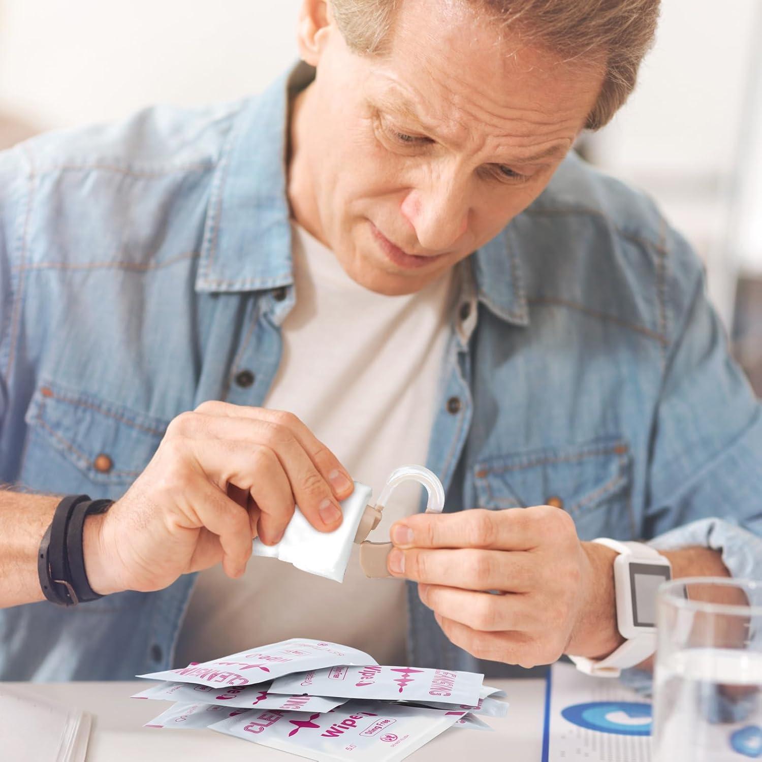 Toallitas de limpieza Timgle 200 unidades para audífonos