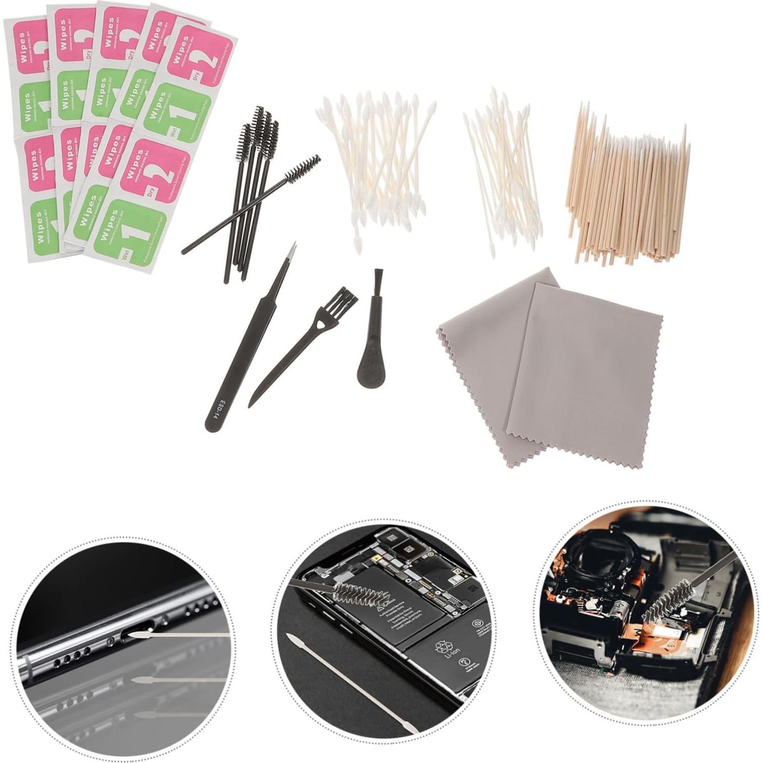 Kit de Limpieza de Auriculares HOMSFOU - 10 Varitas y Paños