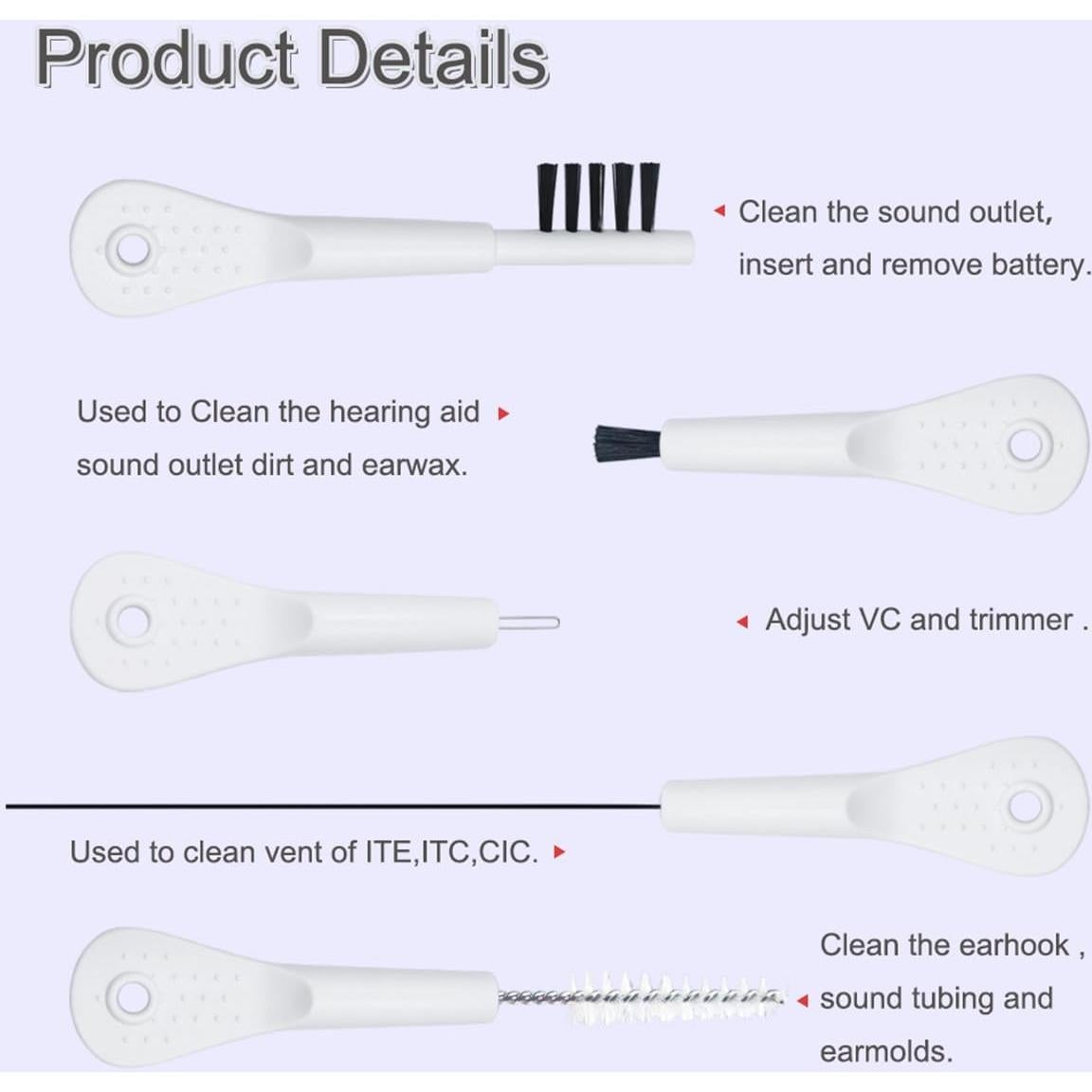 Kit de Cepillos de Limpieza AIERTING para Audífonos 5 Piezas