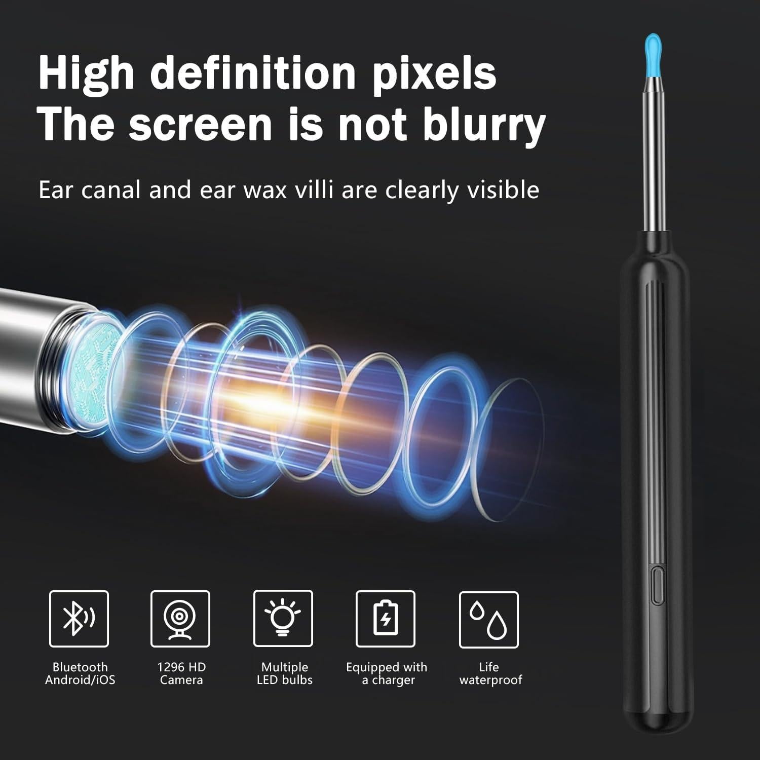 Limpiador de Oídos LEZHUAN con Cámara 1080P y 10 Puntas