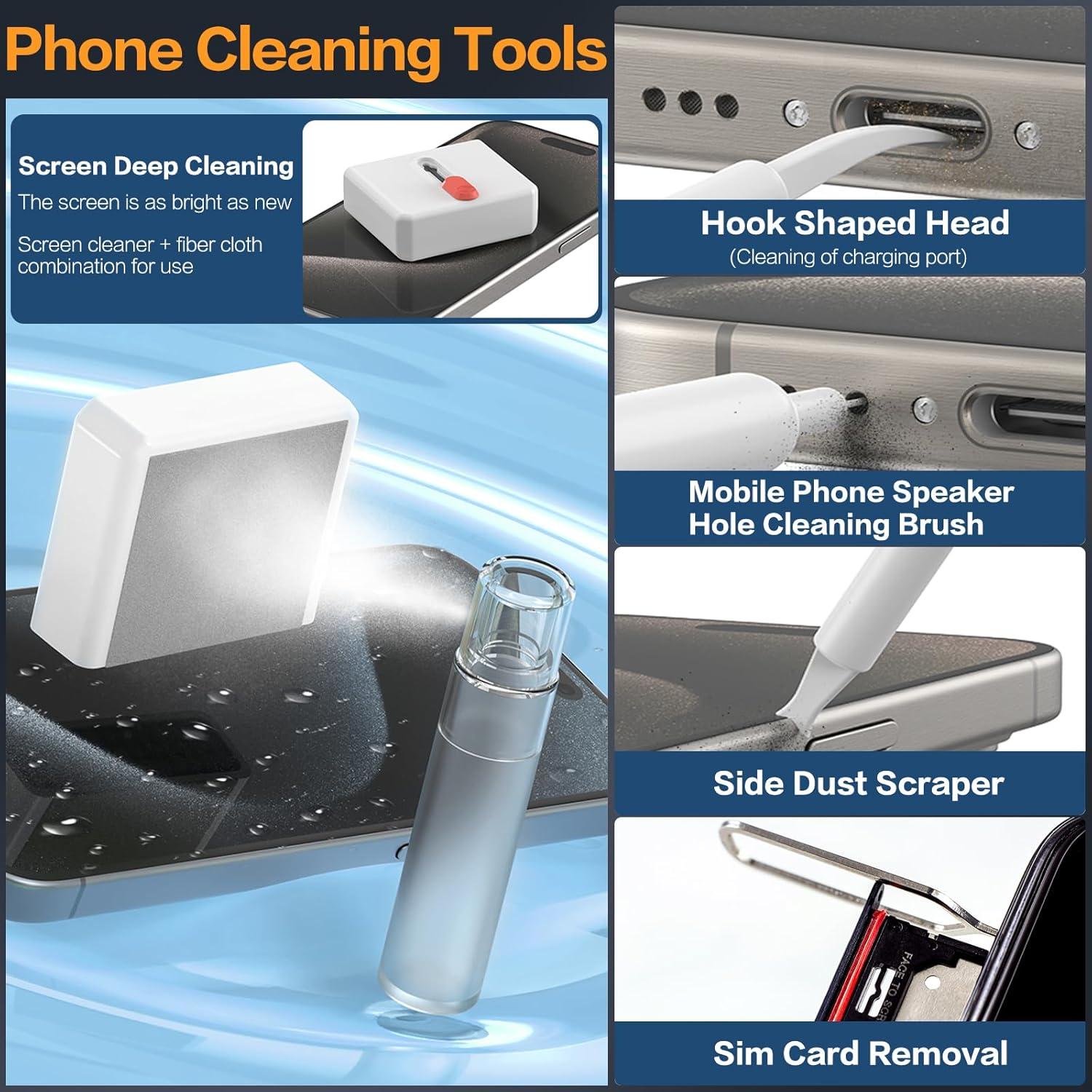 Kit de limpieza 34 en 1 Sunoyar para iPhone y laptop blanco