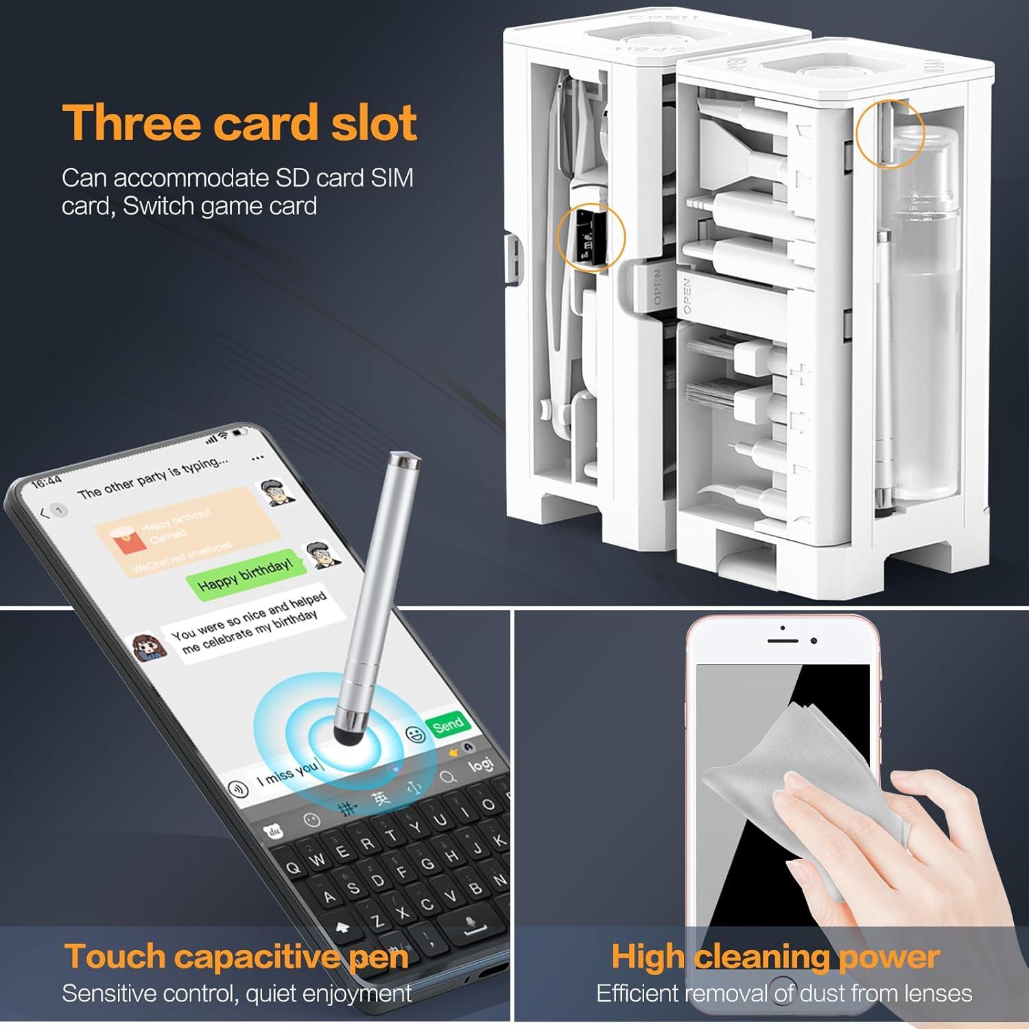 Kit de limpieza 34 en 1 Sunoyar para iPhone y laptop blanco