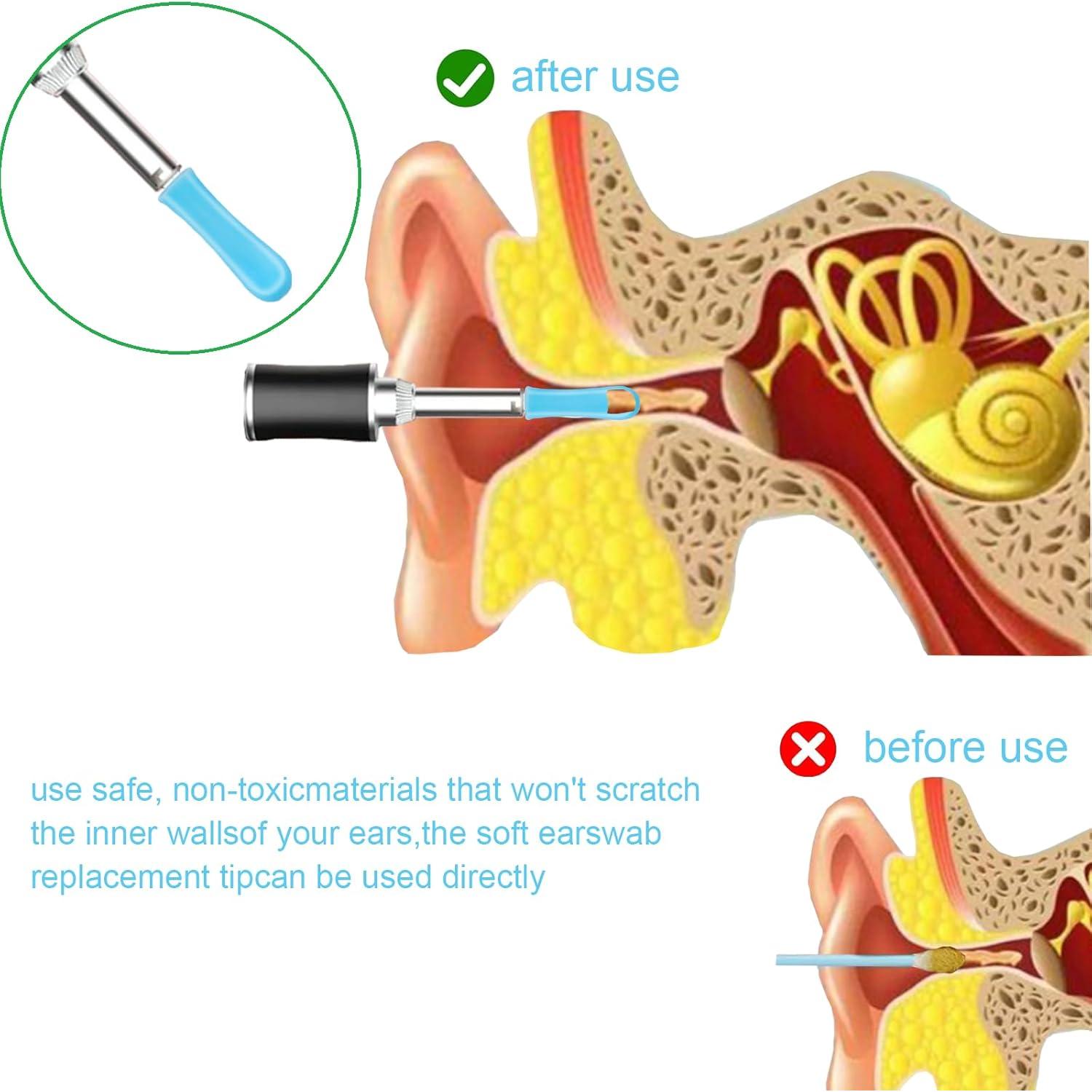 100 Piezas Consejos de Silicona para Limpiar Oídos Angelise