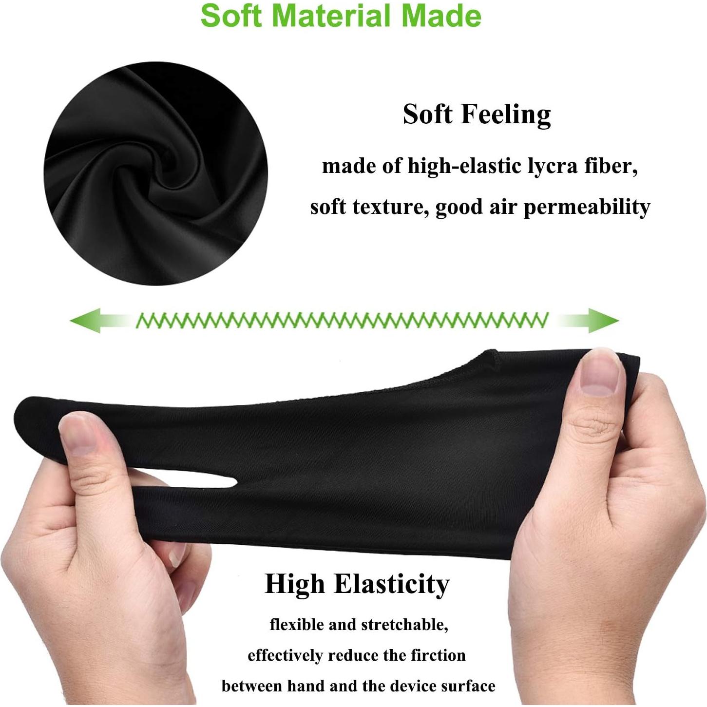 Guantes de Dibujo OTraki Paquete de 4 Talla Mediana Negro