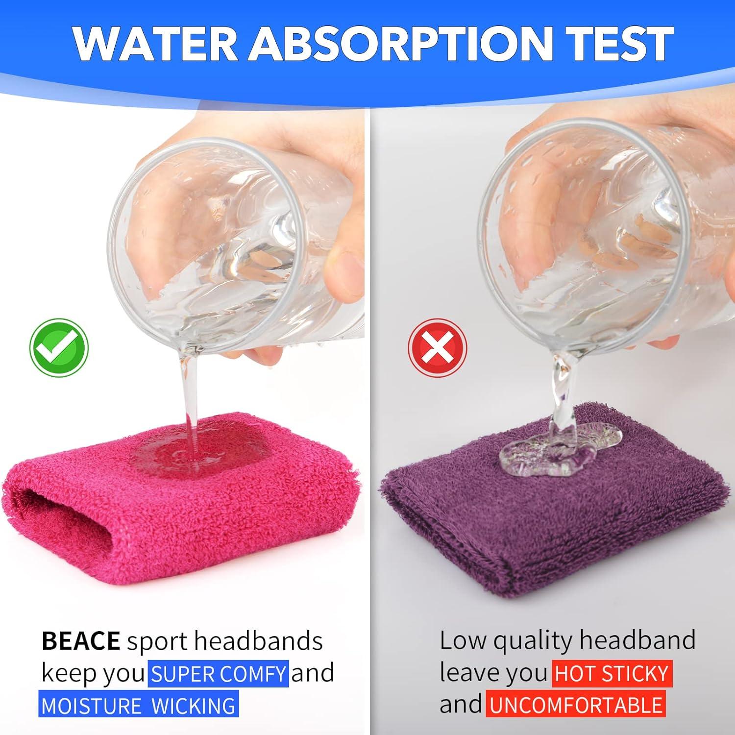 Muñequera Deportiva BEACE - 8 Piezas Algodón Absorbente