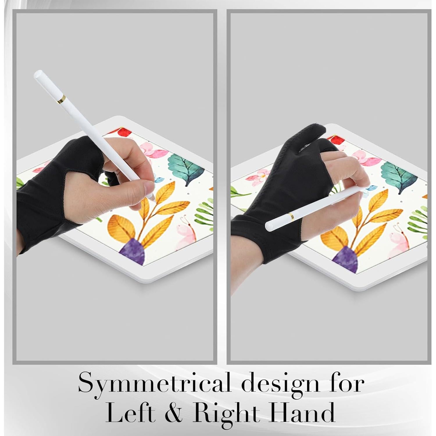 Guantes de Dibujo Digital Oruola - 4 Piezas, Negro, Unisex