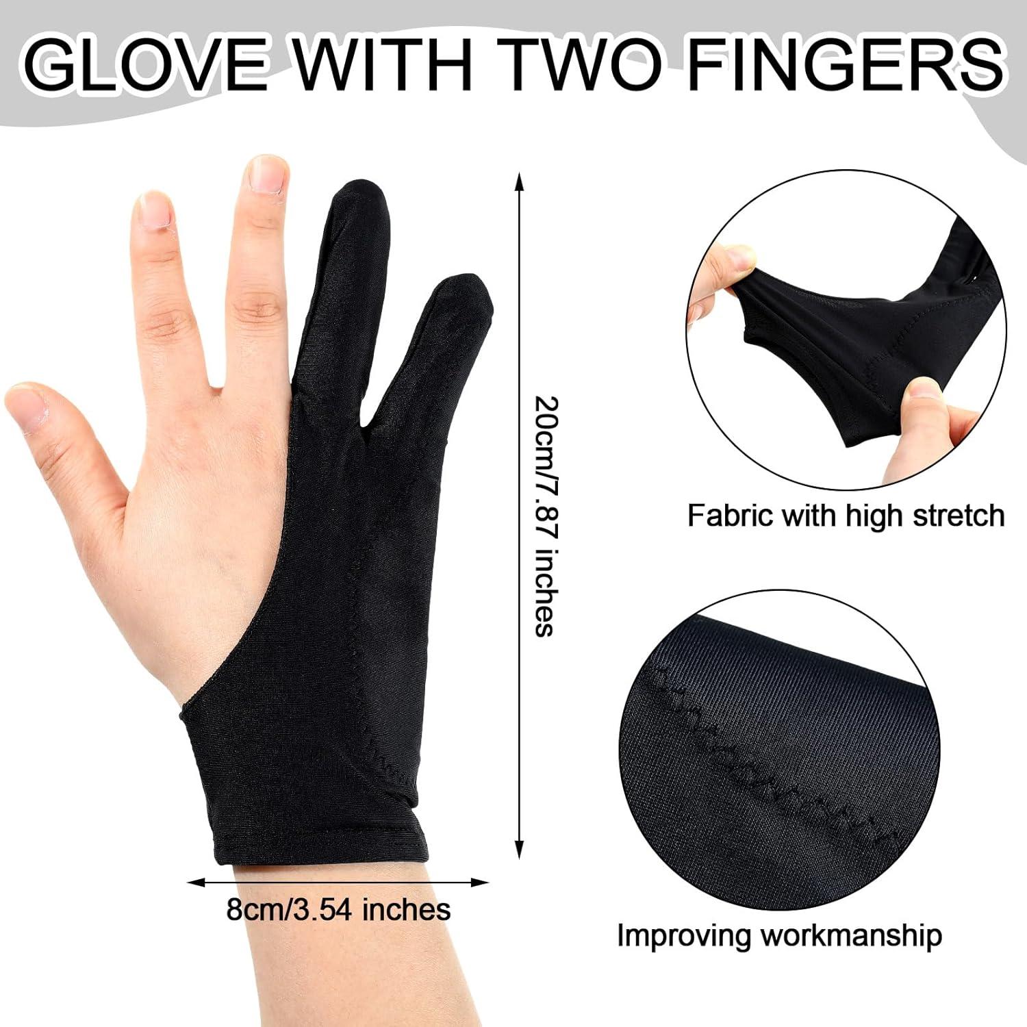 Guantes de Dibujo Digital 12 Pcs Silipull Spandex Negro