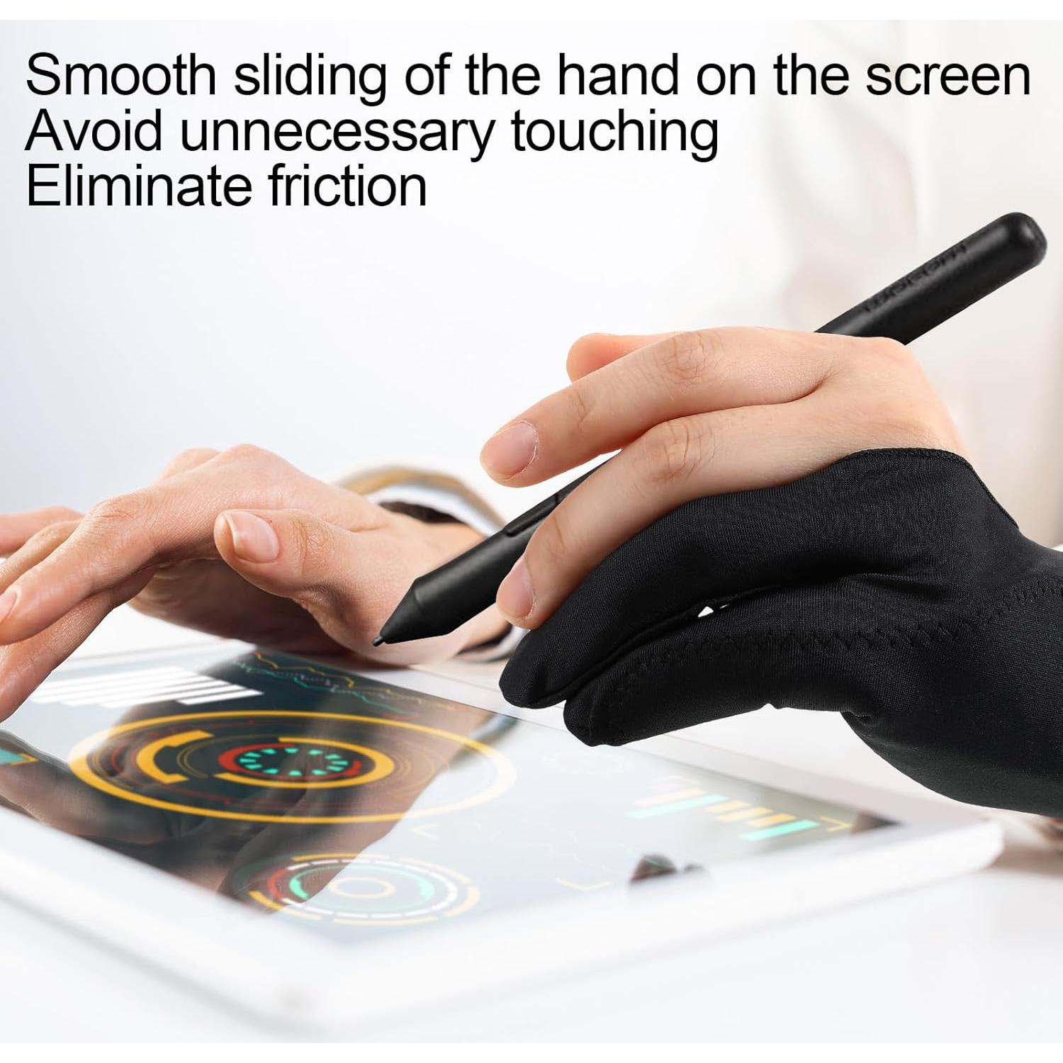 Guantes de Dibujo Digital 12 Pcs Silipull Spandex Negro