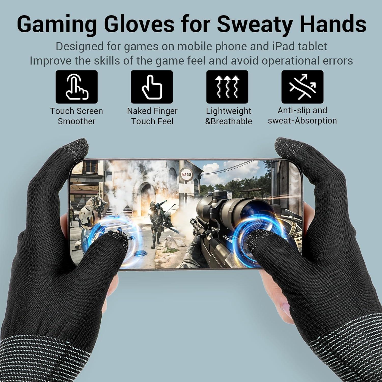 Guantes de Juego Móvil Ptwola Ultra-Finos Táctiles Antisudor