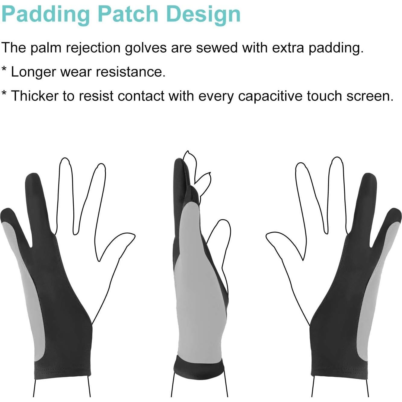 Guantes de Dibujo Mixoo 2 Piezas - Rechazo de Palma Mediano