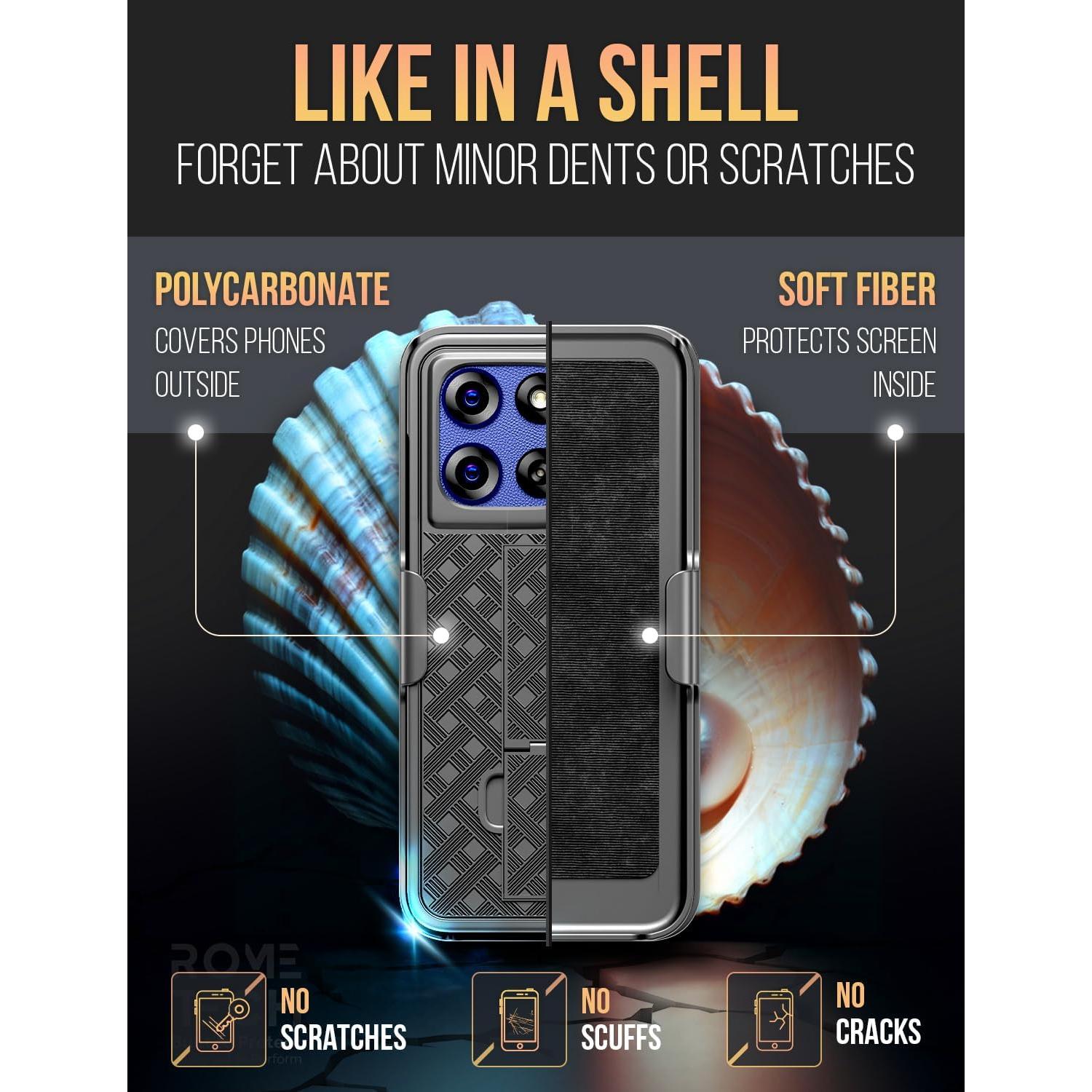 Funda delgada con clip para Motorola G Stylus 5G 2025 - Negro