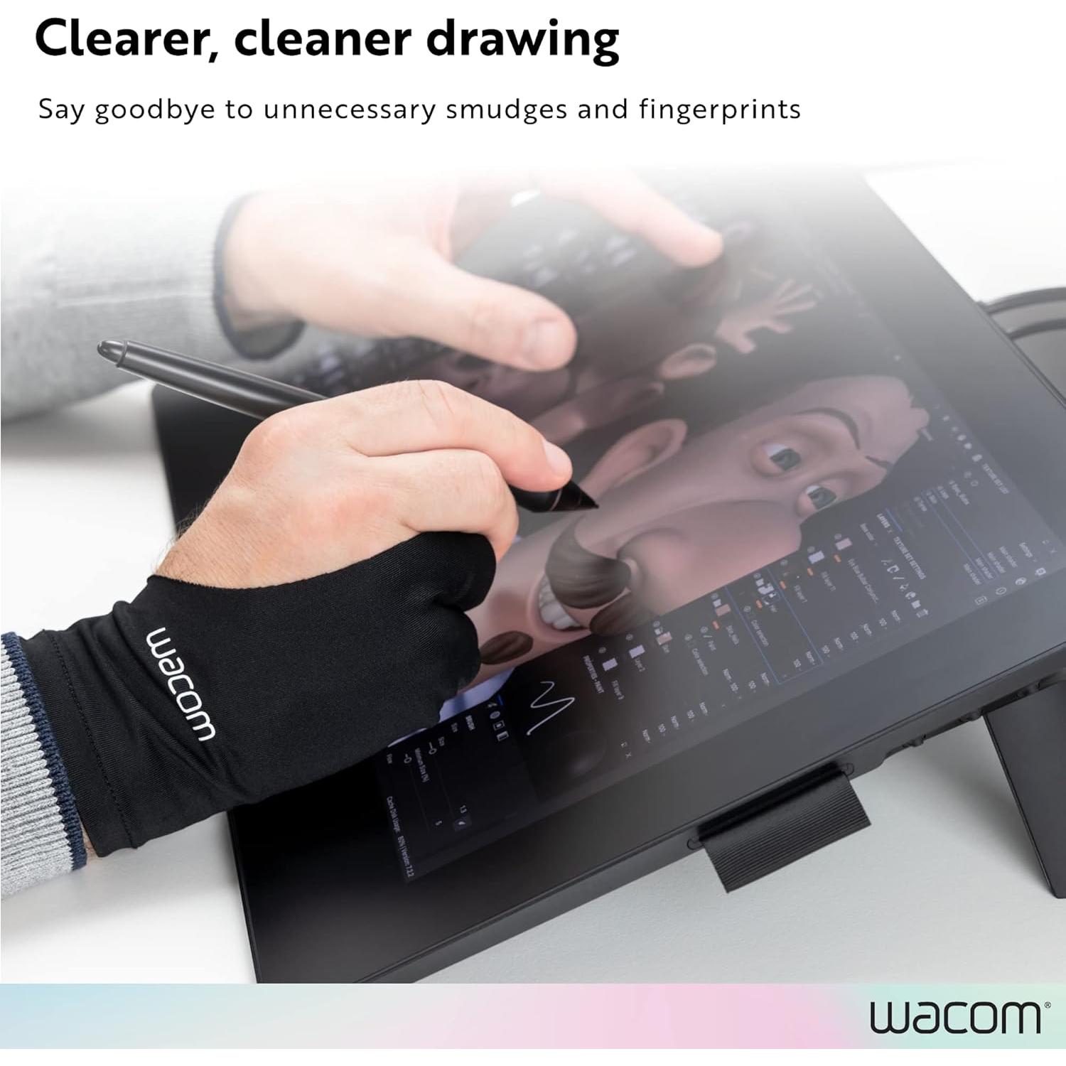 Guante de Dibujo Wacom Ecológico Negro Talla Única