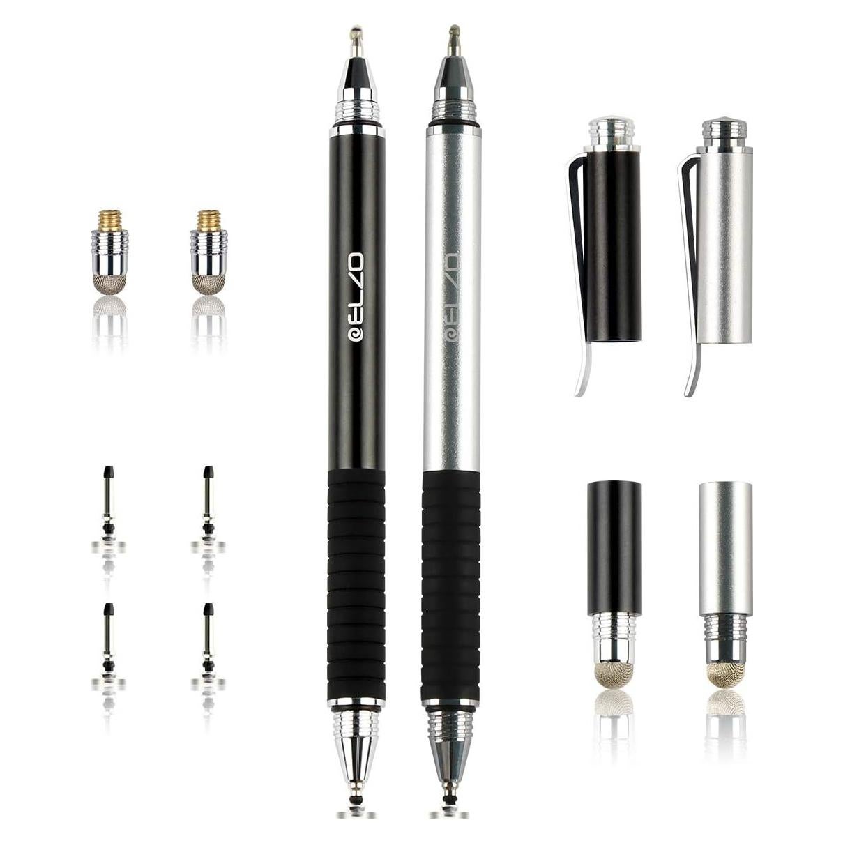 Plumas Stylus ELZO 3 en 1 Táctiles con Puntas Reemplazables
