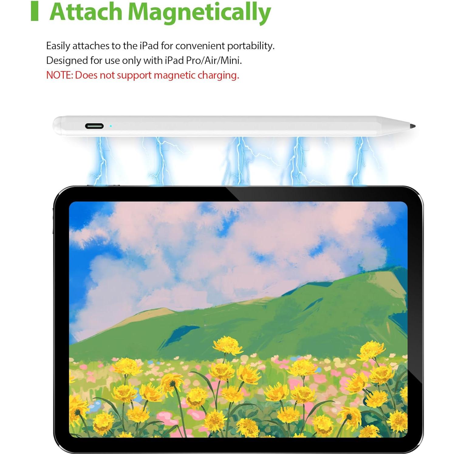 Lápiz Óptico XIRON para iPad 2018-2025, Carga Rápida Type-C