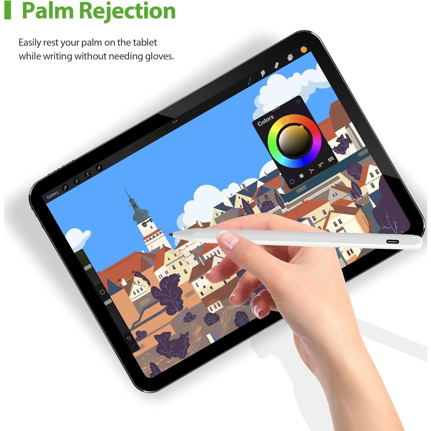 Lápiz Óptico XIRON para iPad 2018-2025, Carga Rápida Type-C