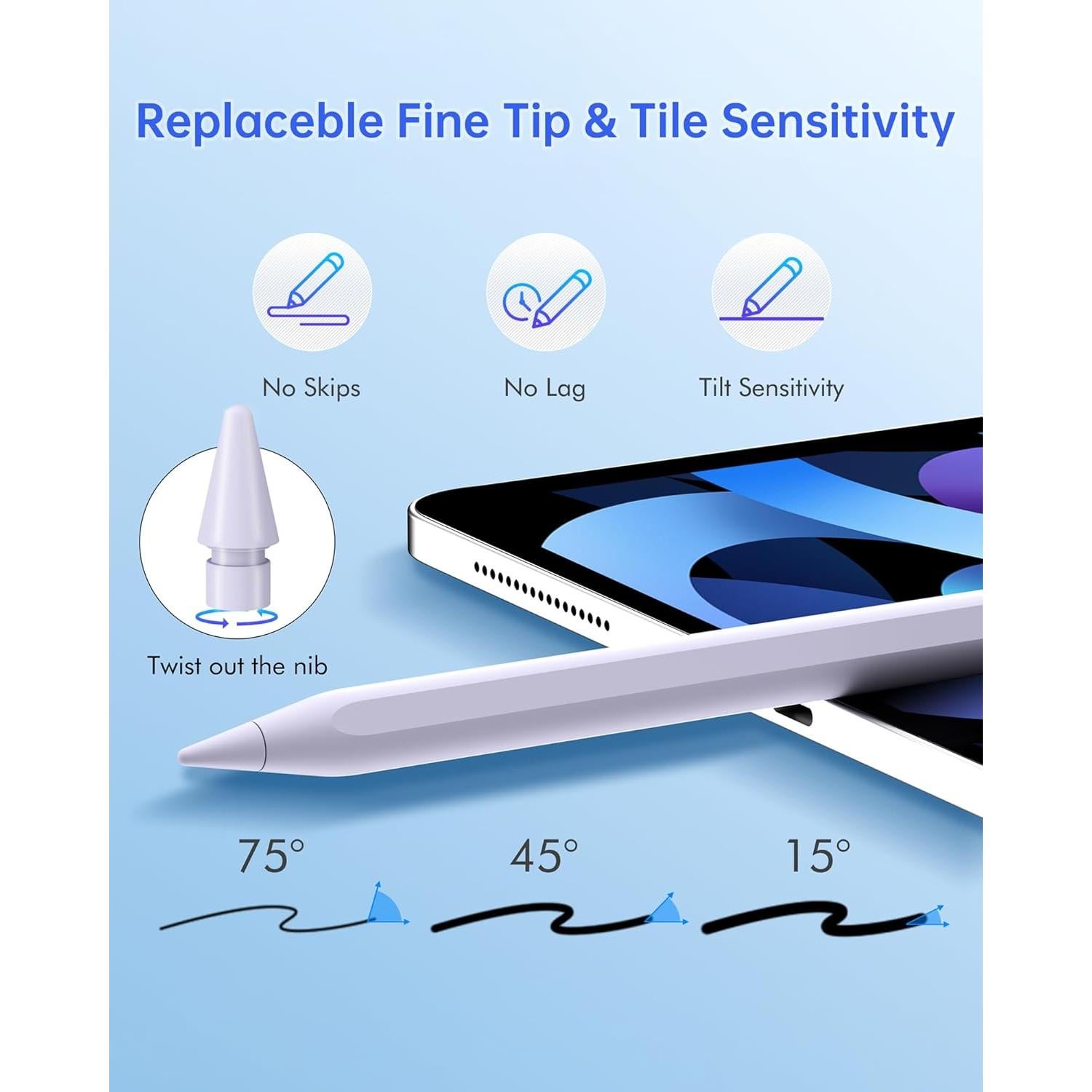 Lápiz Stylus Uogic para iPad - Carga Rápida, Rechazo de Palma