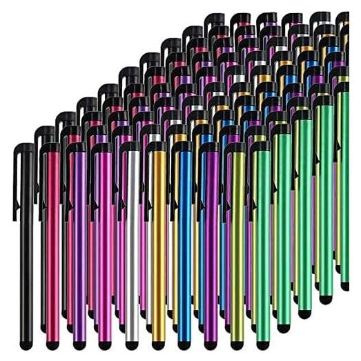 Bolígrafos Stylus Universales Metálicos Multicolor - 100 Unidades