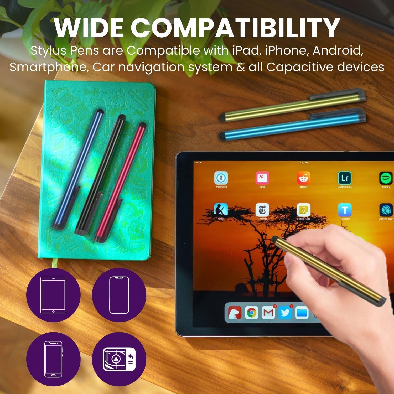 Bolígrafos Stylus Universales Metálicos Multicolor - 100 Unidades