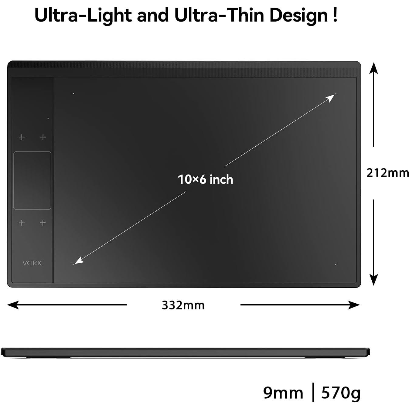 Tableta de Dibujo VEIKK A30 V2 10x6" 8192 Niveles Sensibilidad