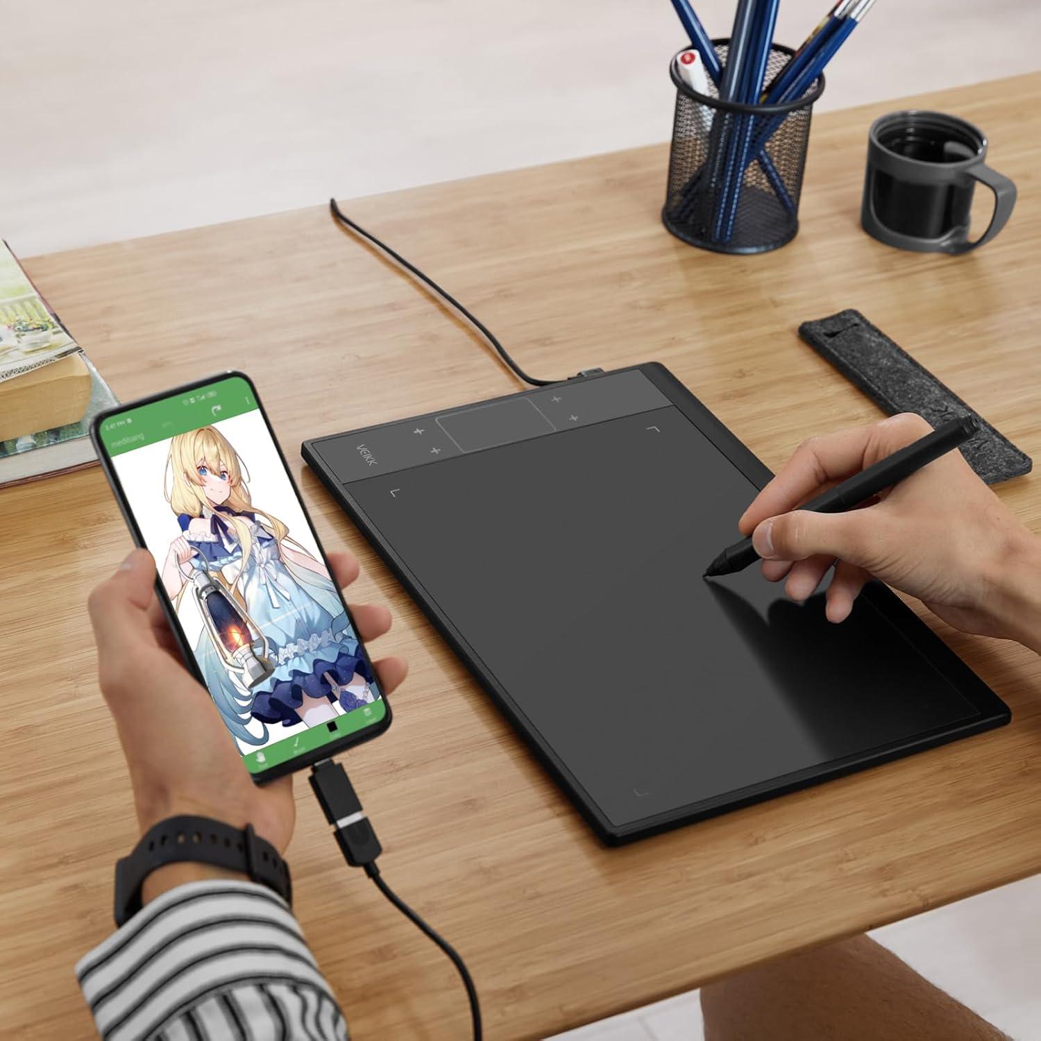 Tableta de Dibujo VEIKK A30 V2 10x6" 8192 Niveles Sensibilidad