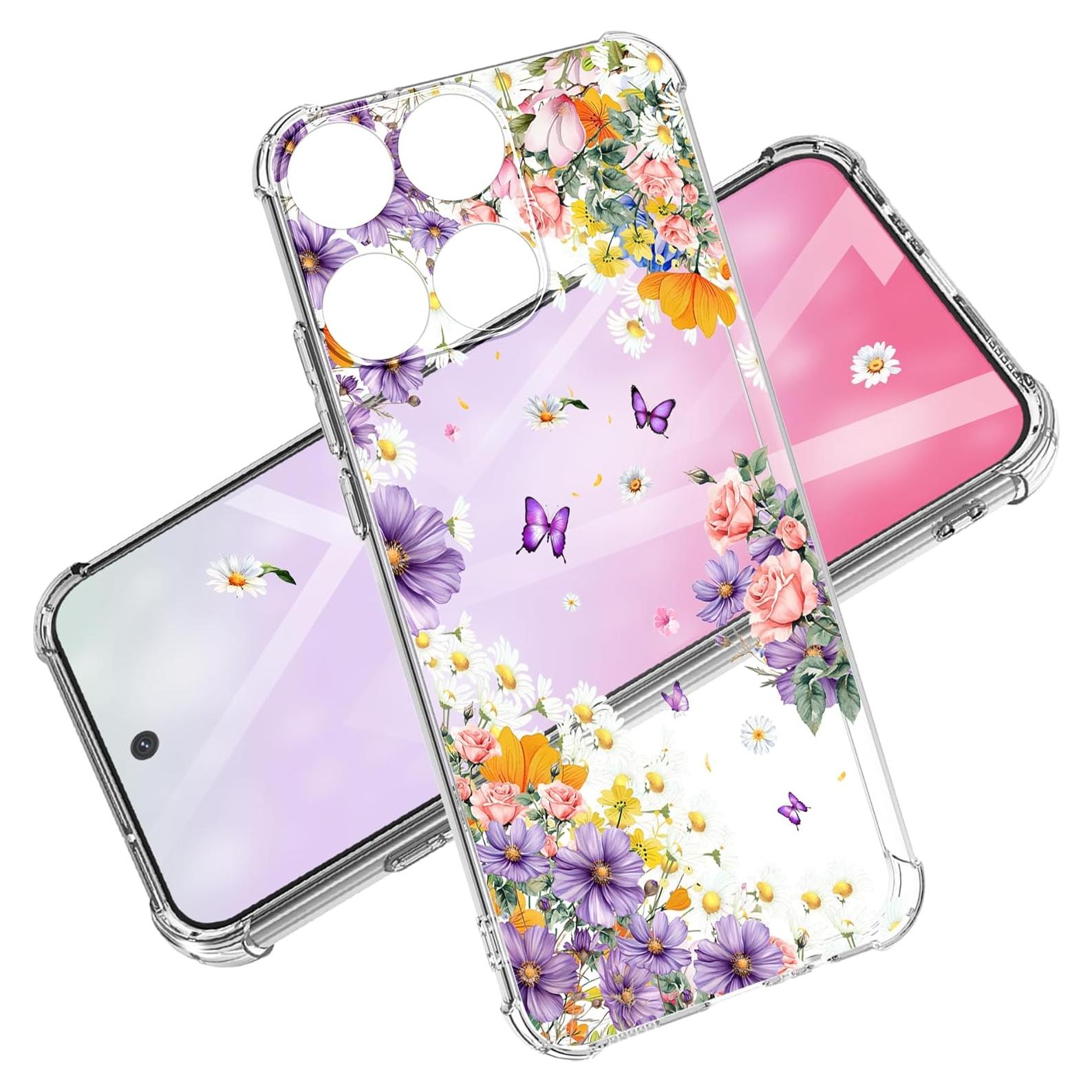 Funda para Moto G Stylus 5G 2025 Dcwunk Floral Morado Delgado