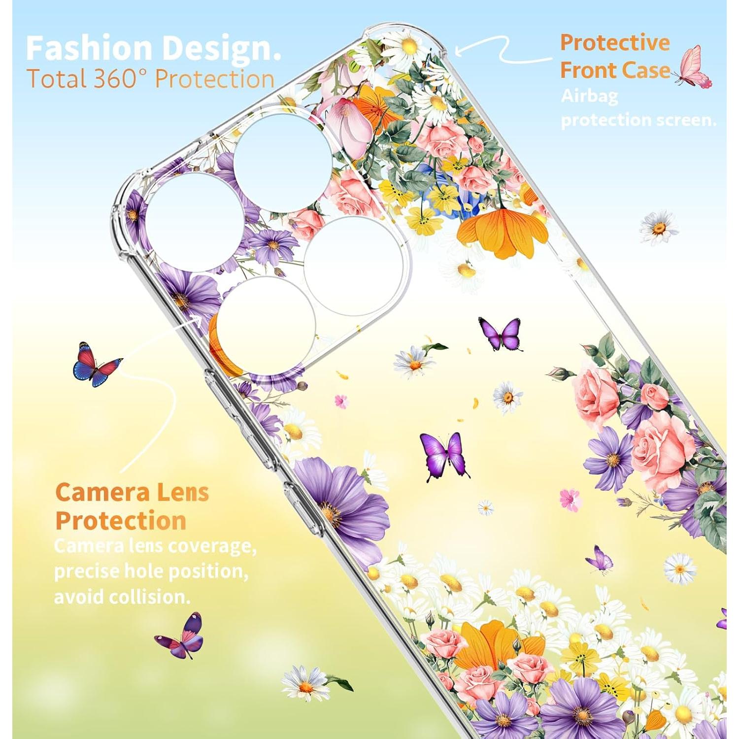 Funda para Moto G Stylus 5G 2025 Dcwunk Floral Morado Delgado