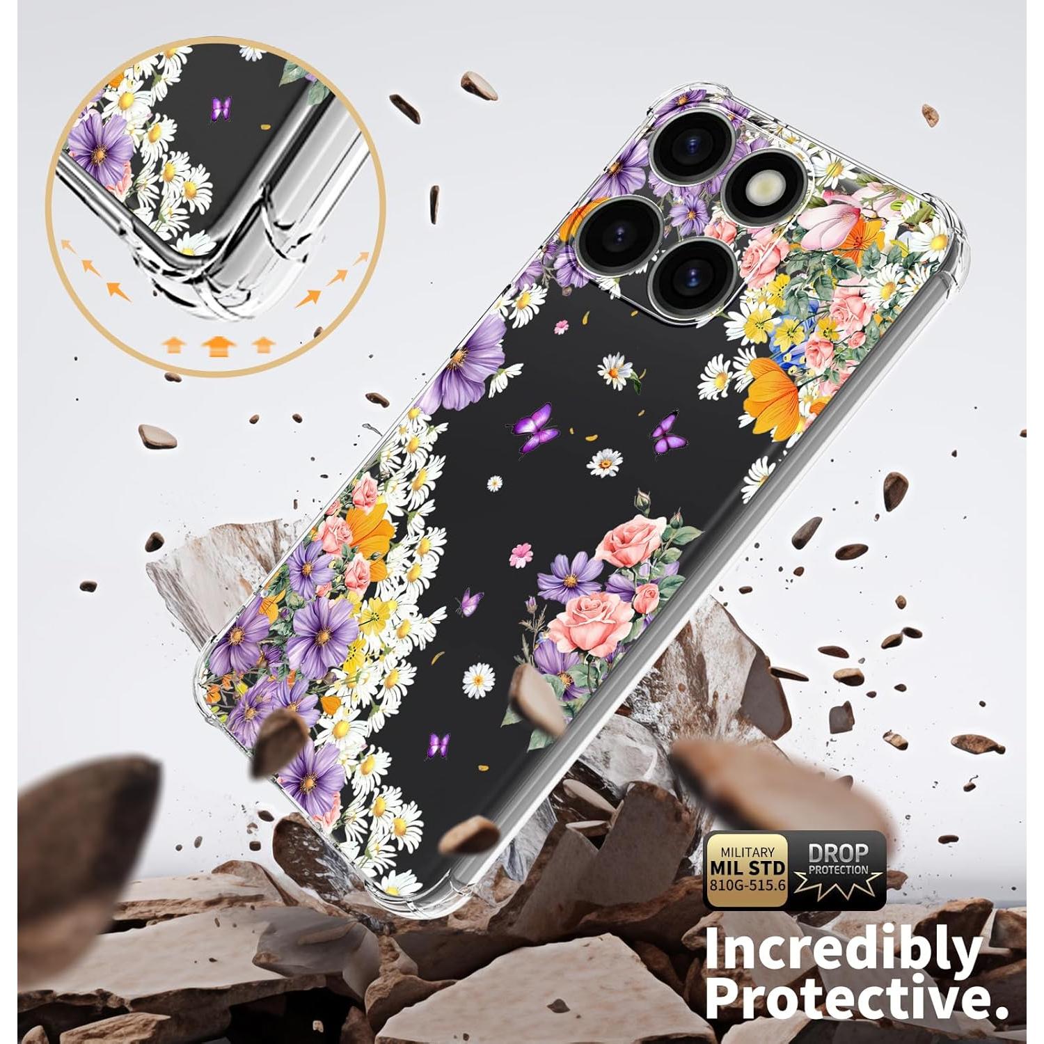 Funda para Moto G Stylus 5G 2025 Dcwunk Floral Morado Delgado