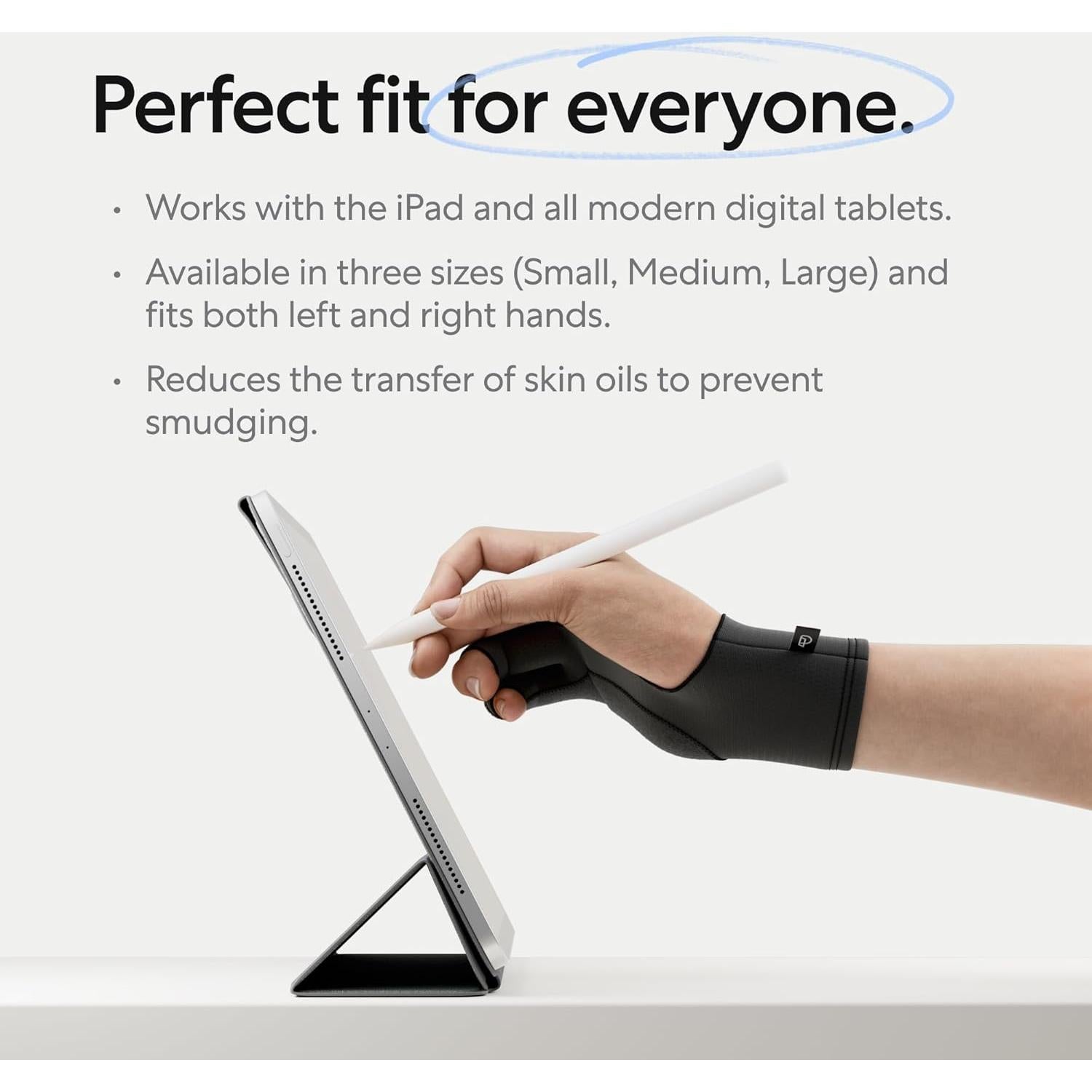 Guante de Dibujo Paperlike para iPad - Artista Digital - Tamaños S, M, L