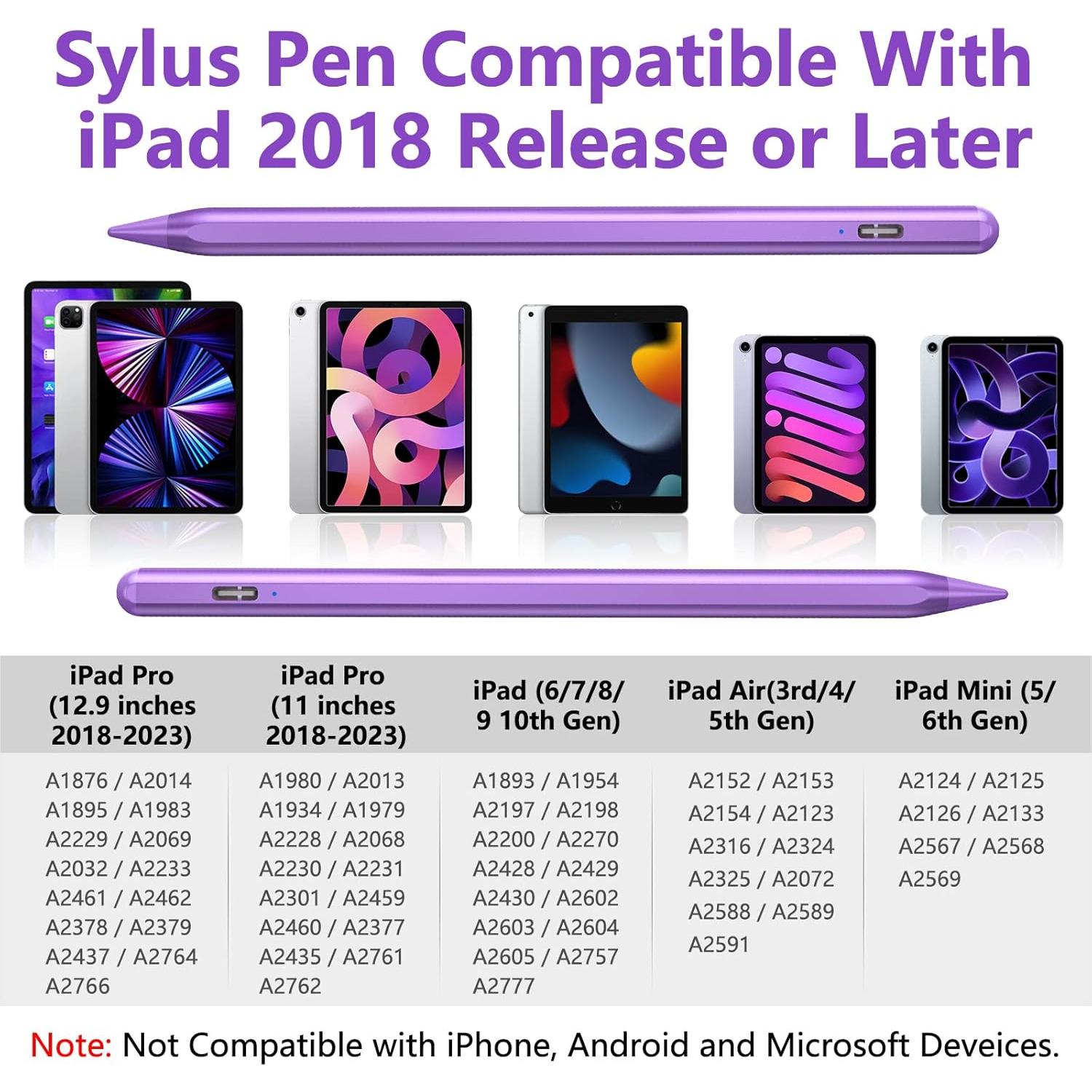 Lápiz Stylus TQQ para iPad Pro 11" y 12.9" - Púrpura
