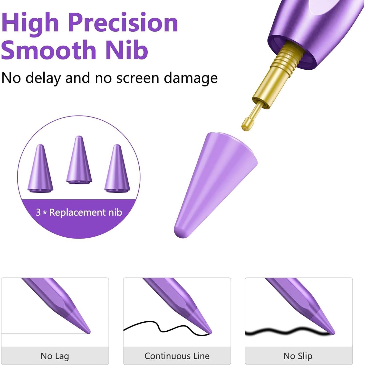 Lápiz Stylus TQQ para iPad Pro 11" y 12.9" - Púrpura