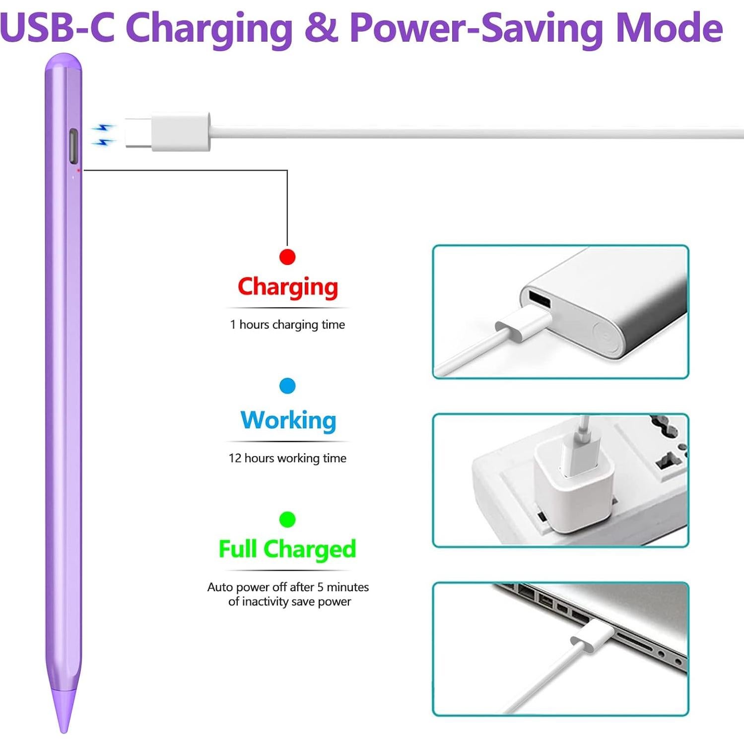 Lápiz Stylus TQQ para iPad Pro 11" y 12.9" - Púrpura