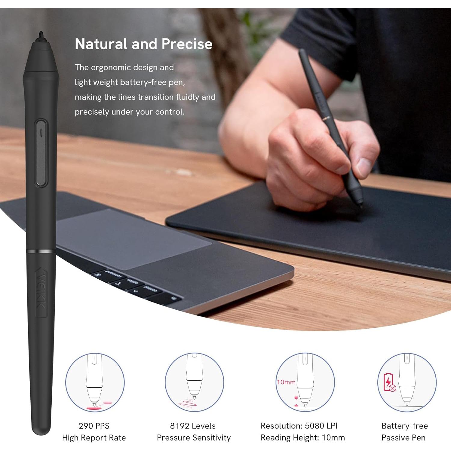 Tableta de Dibujo VEIKK VK1060PRO 10x6" 8192 Niveles Presión