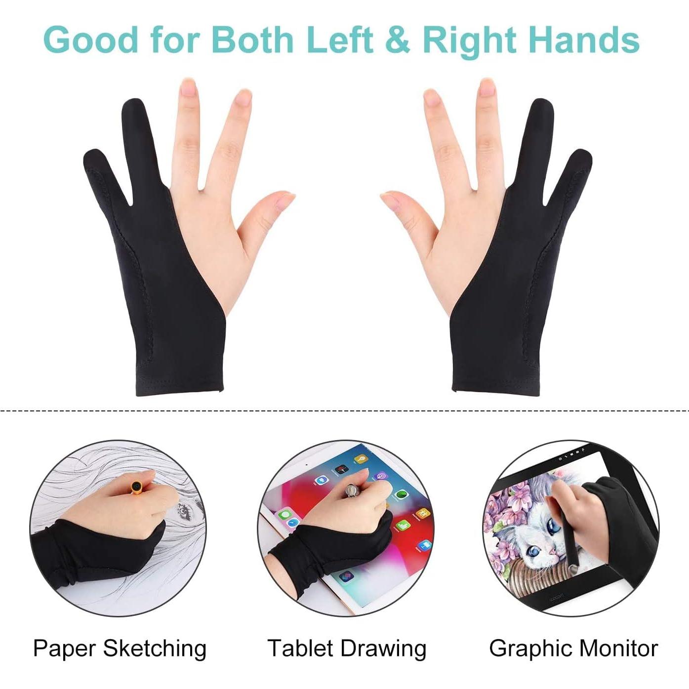 Guantes de Artista Mizi 2 Pack con Rechazo de Palma - Negro