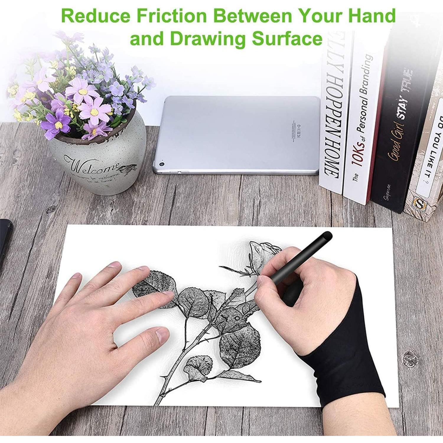 Guantes de Artista Mizi 2 Pack con Rechazo de Palma - Negro