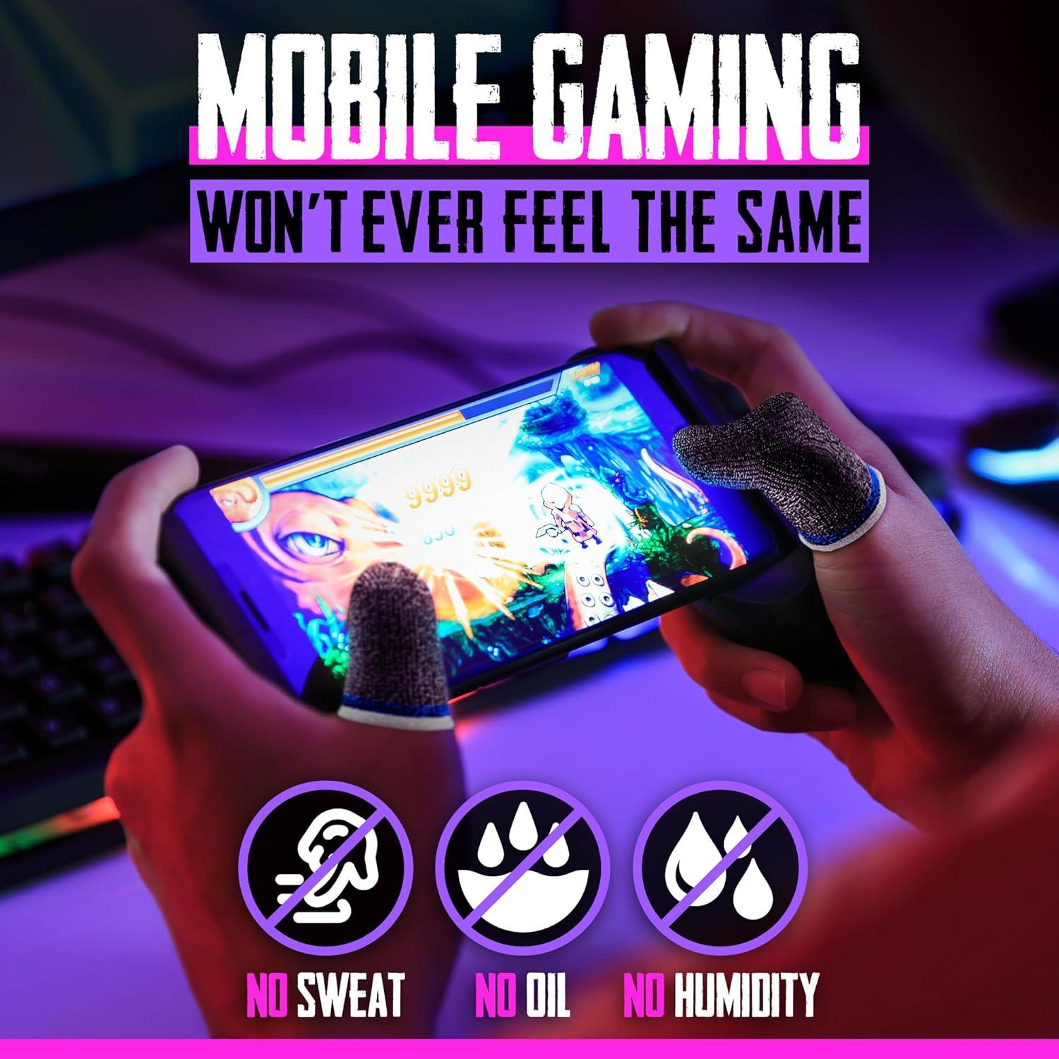 Empire Finger Sleeves for Gaming - Pack of 24 Anti Sweat, Anti Dryness, Breathable & Sensitive Finger Gloves - Silver Fibber Thumb Sleeves Gaming Mobile (Multi-Colour)