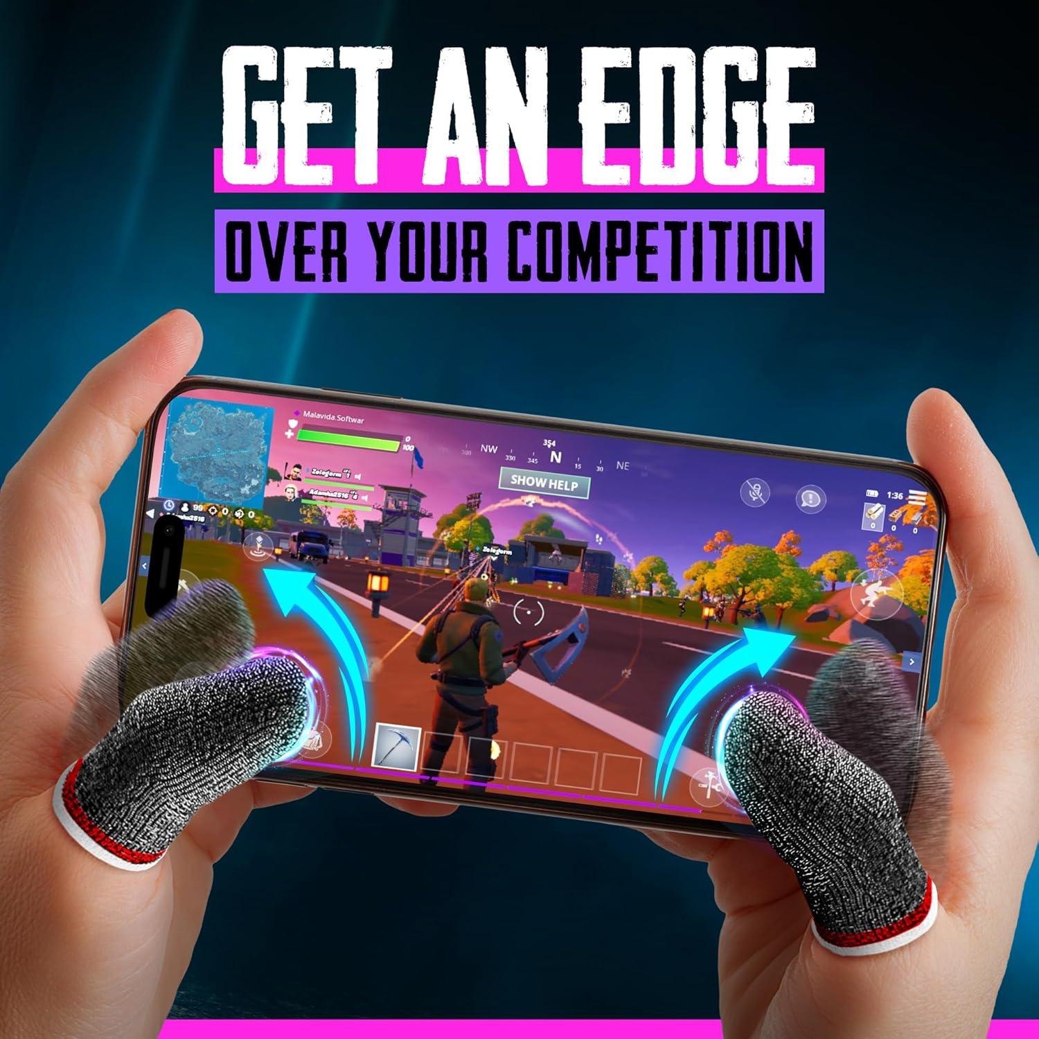 Empire Finger Sleeves for Gaming - Pack of 24 Anti Sweat, Anti Dryness, Breathable & Sensitive Finger Gloves - Silver Fibber Thumb Sleeves Gaming Mobile (Multi-Colour)