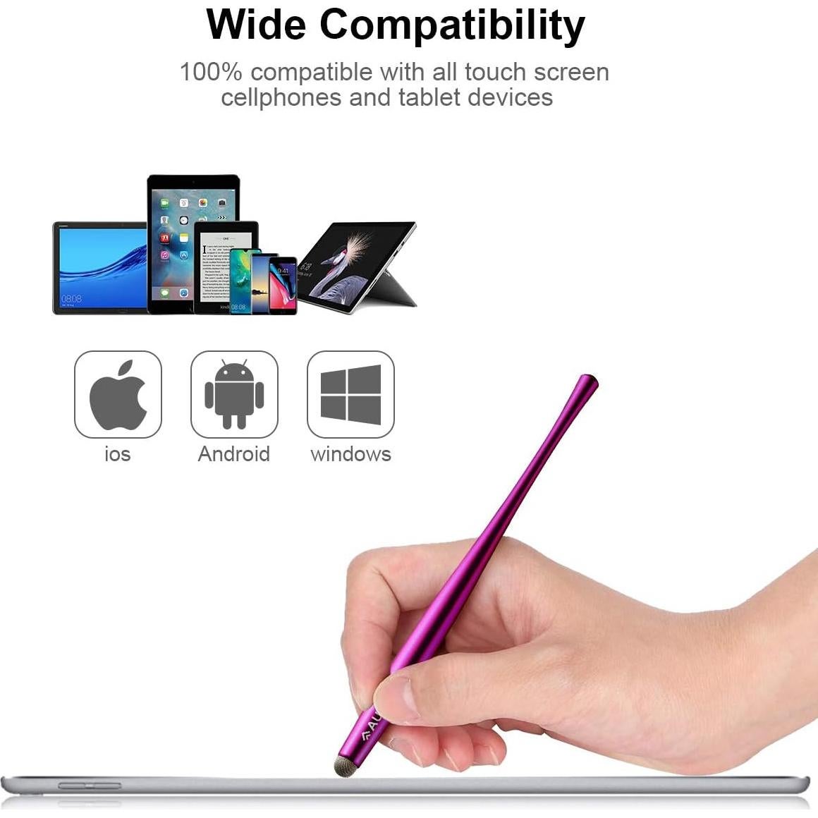 Lápiz Stylus AULEEP para Pantalla Táctil - 4 Colores, 6 Puntas